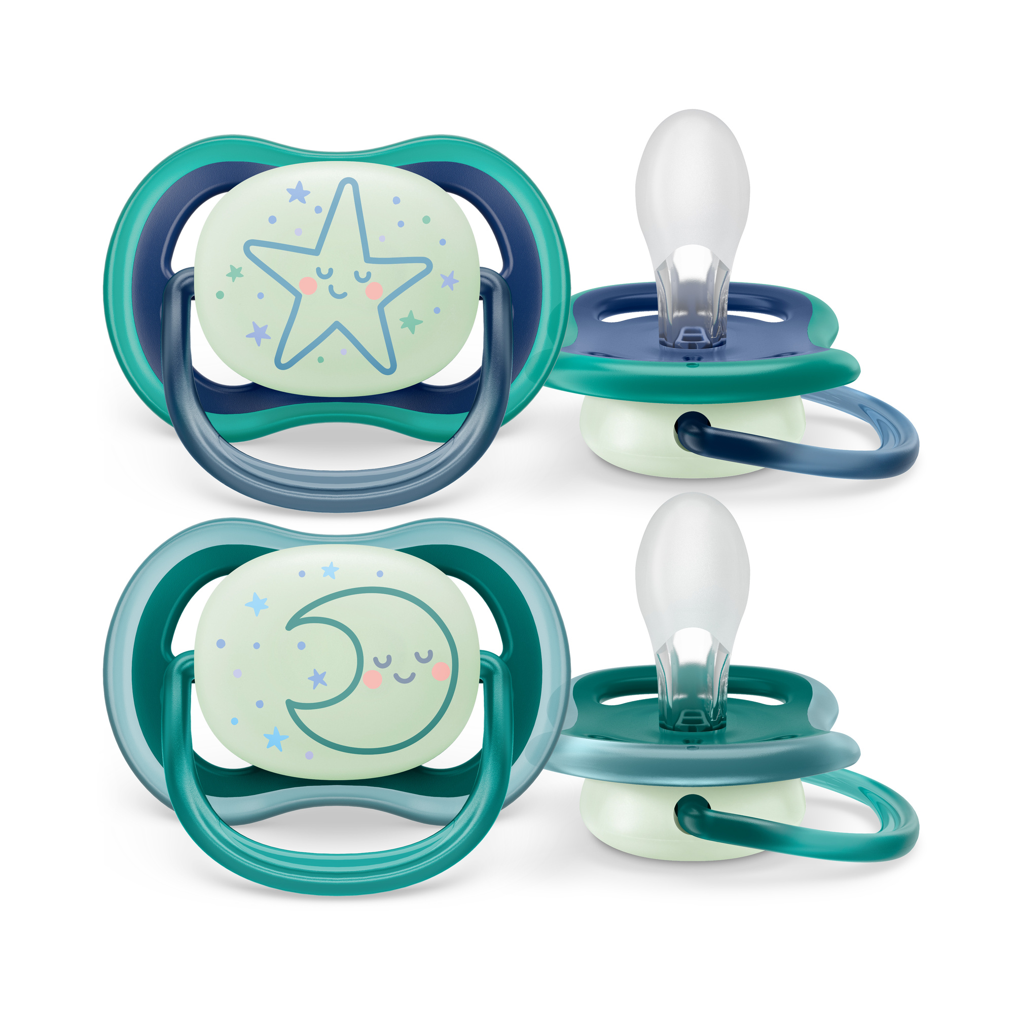 Set 2 Ciucci BIBS Colour In Caucciù 6-18 Mesi – Avorio E Petrolio – Senza BPA