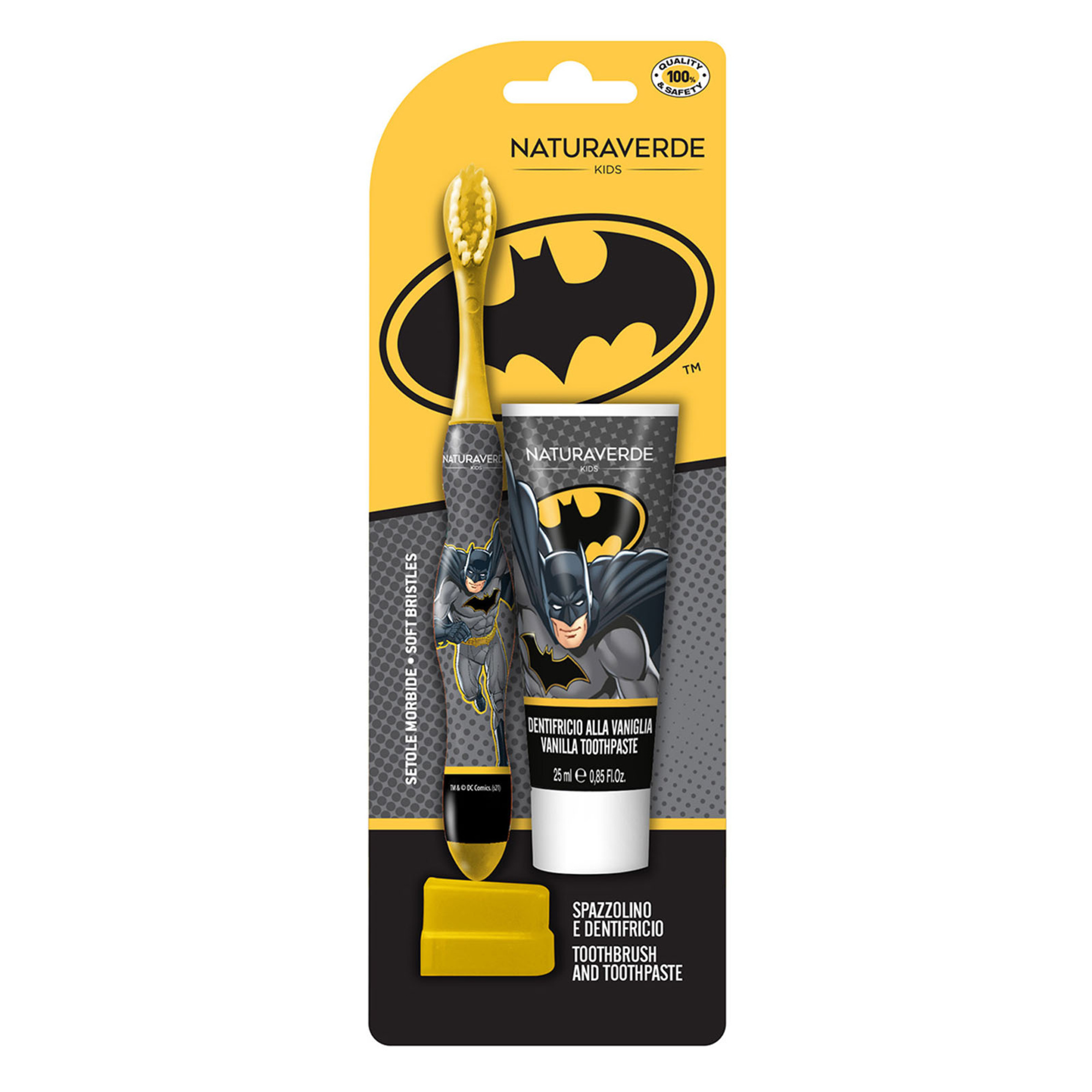 Sodico batman kit oral care (dentifricio vaniglia 25 ml + spazzolino) - Sodico