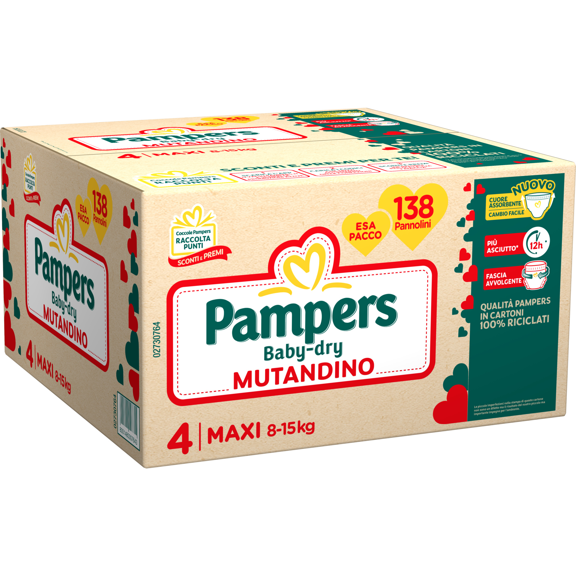 Pampers - esa pack babydry mutandino maxi 138 pz - Pampers