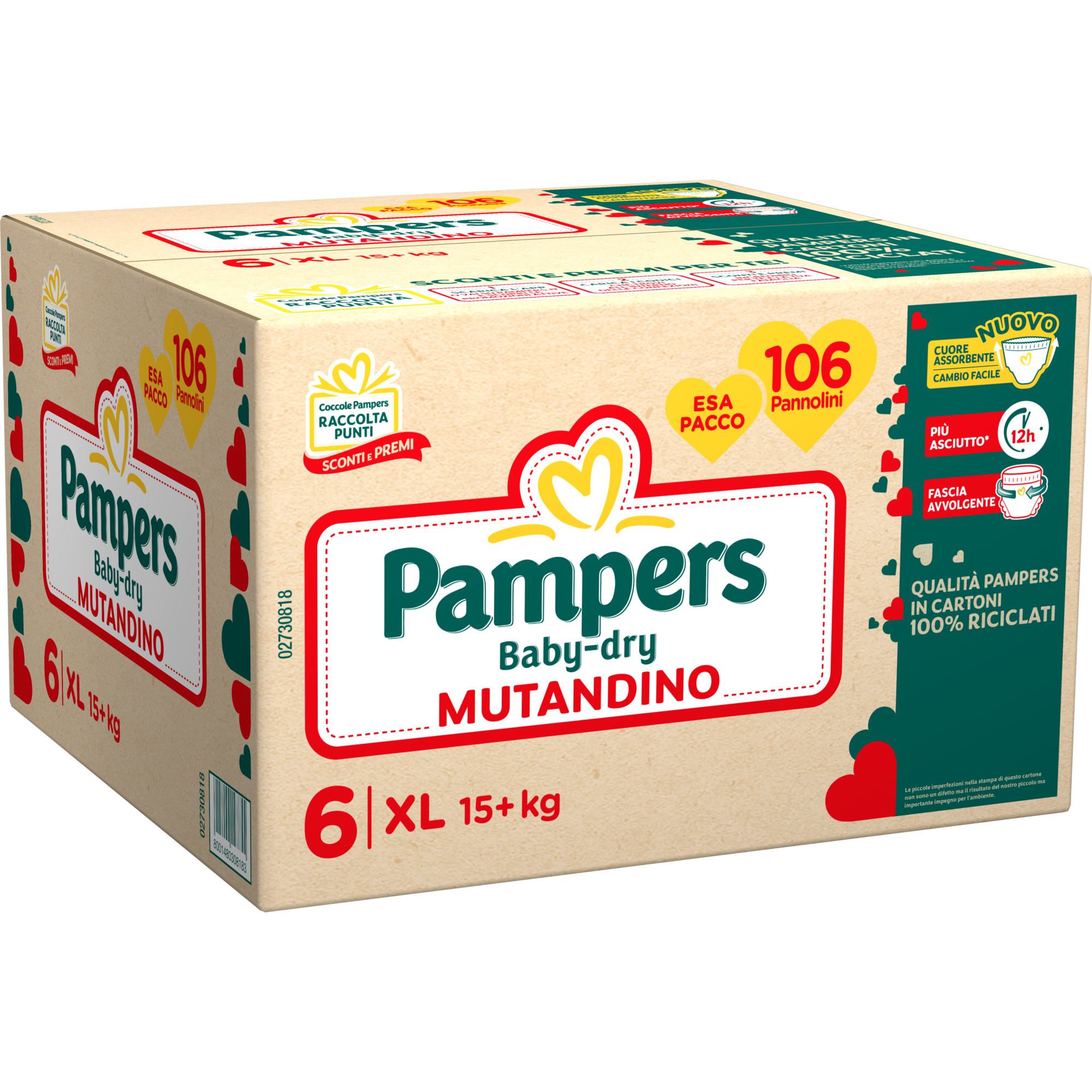 Pampers - esa pack babydry mutandino xl 106 pz - Pampers