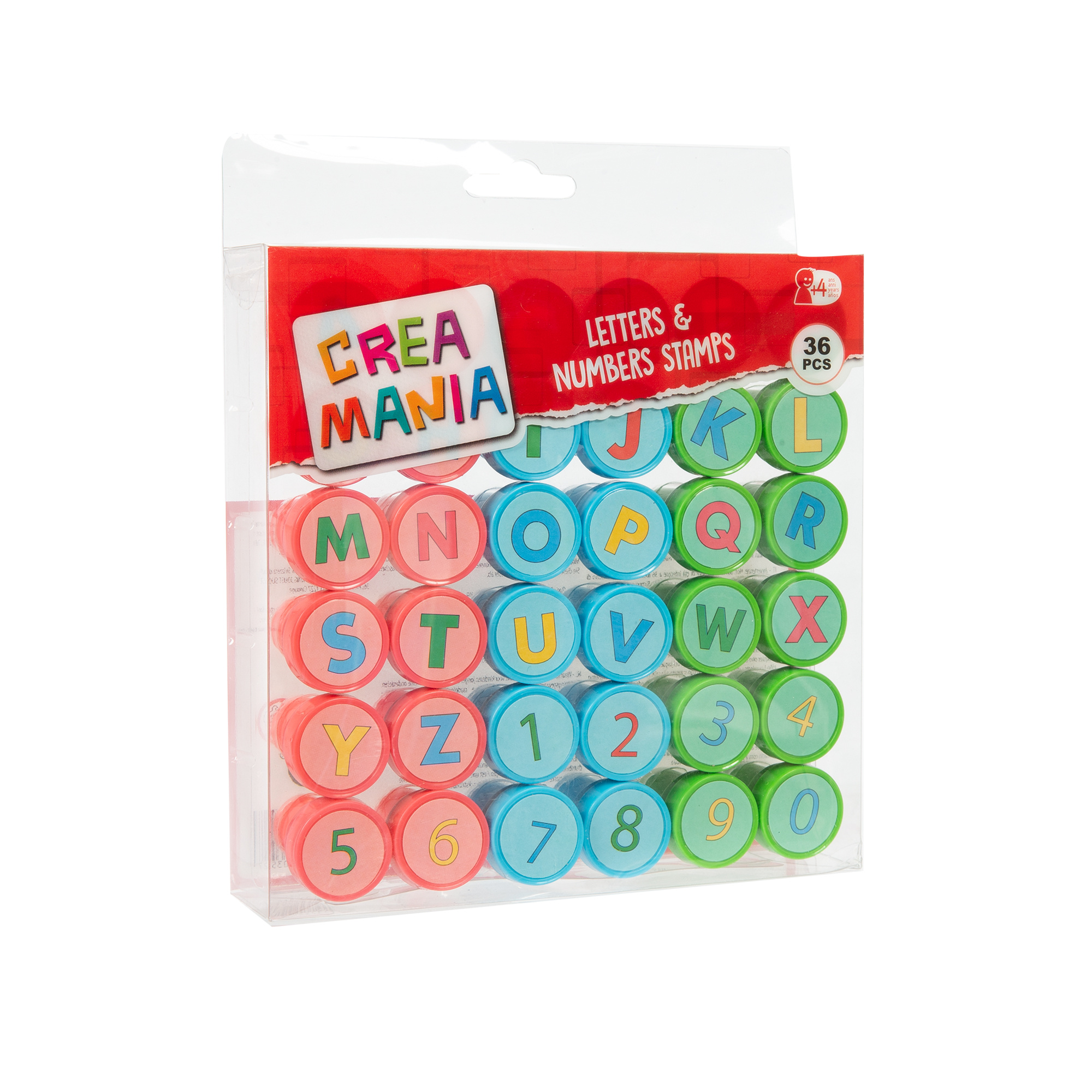 Set timbrini lettere e numeri - 36pezzi - crea mania - Creamania