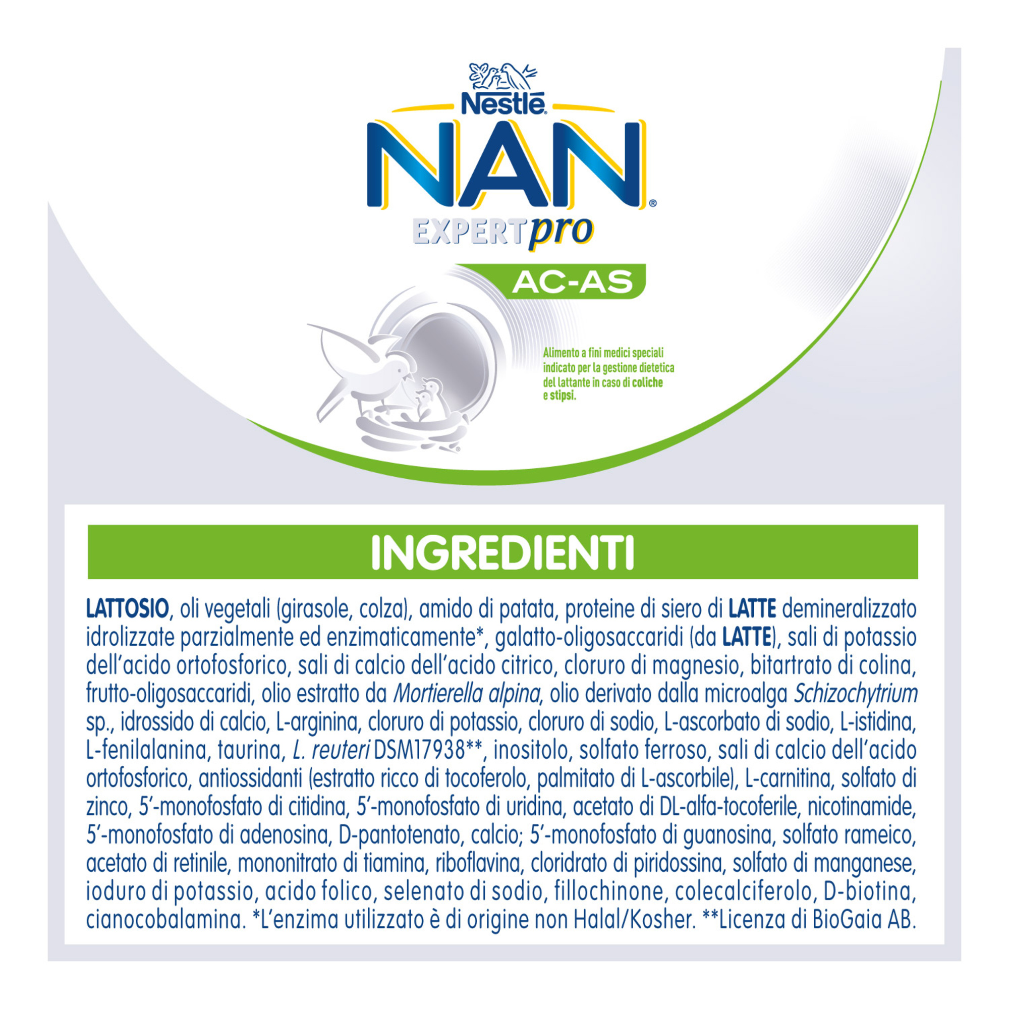 Nestlé nan expert pro ac-as latte in polvere latta 800g - NESTLE'
