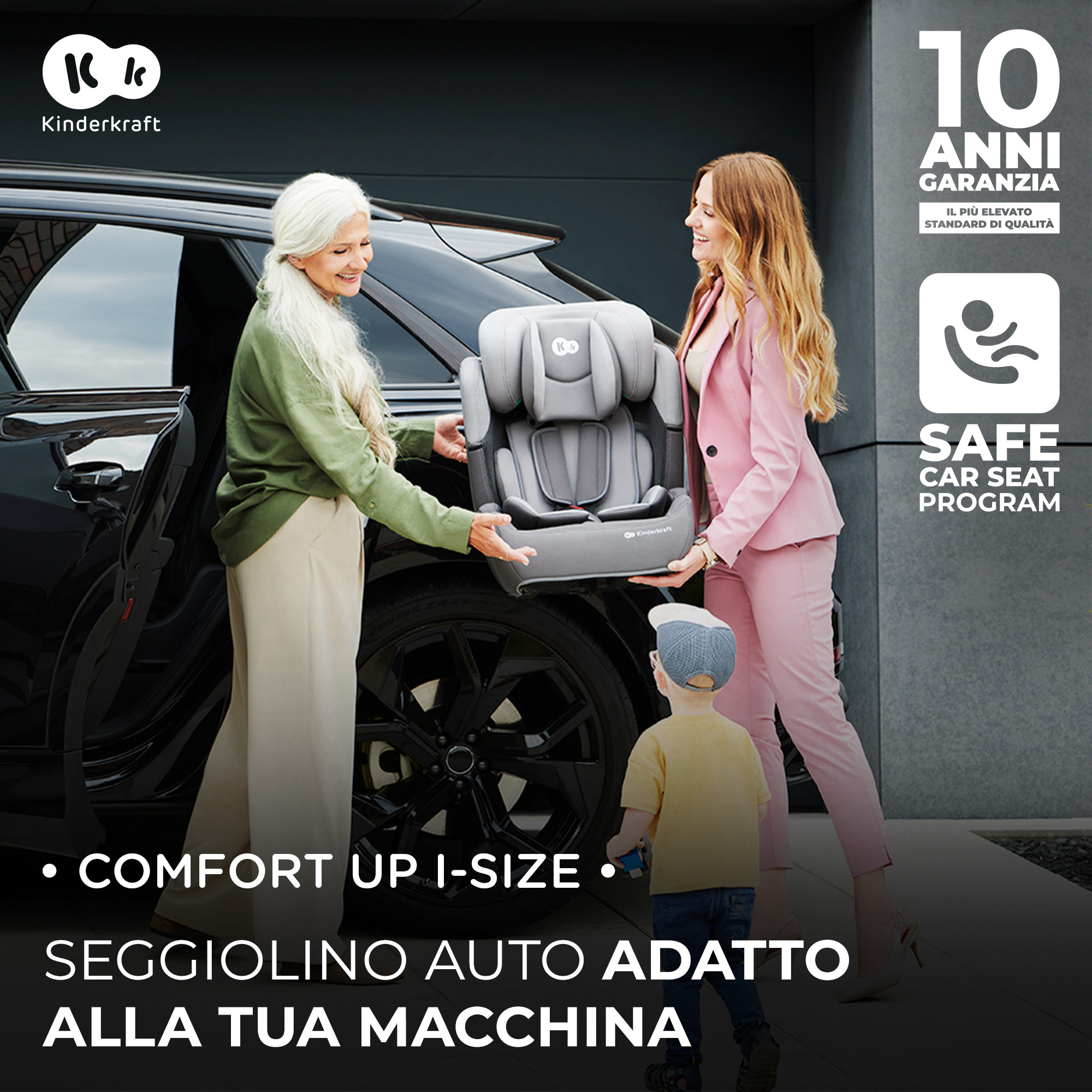 Kinderkraft seggiolino auto comfort up i-size black 76-150 cm - KinderKraft