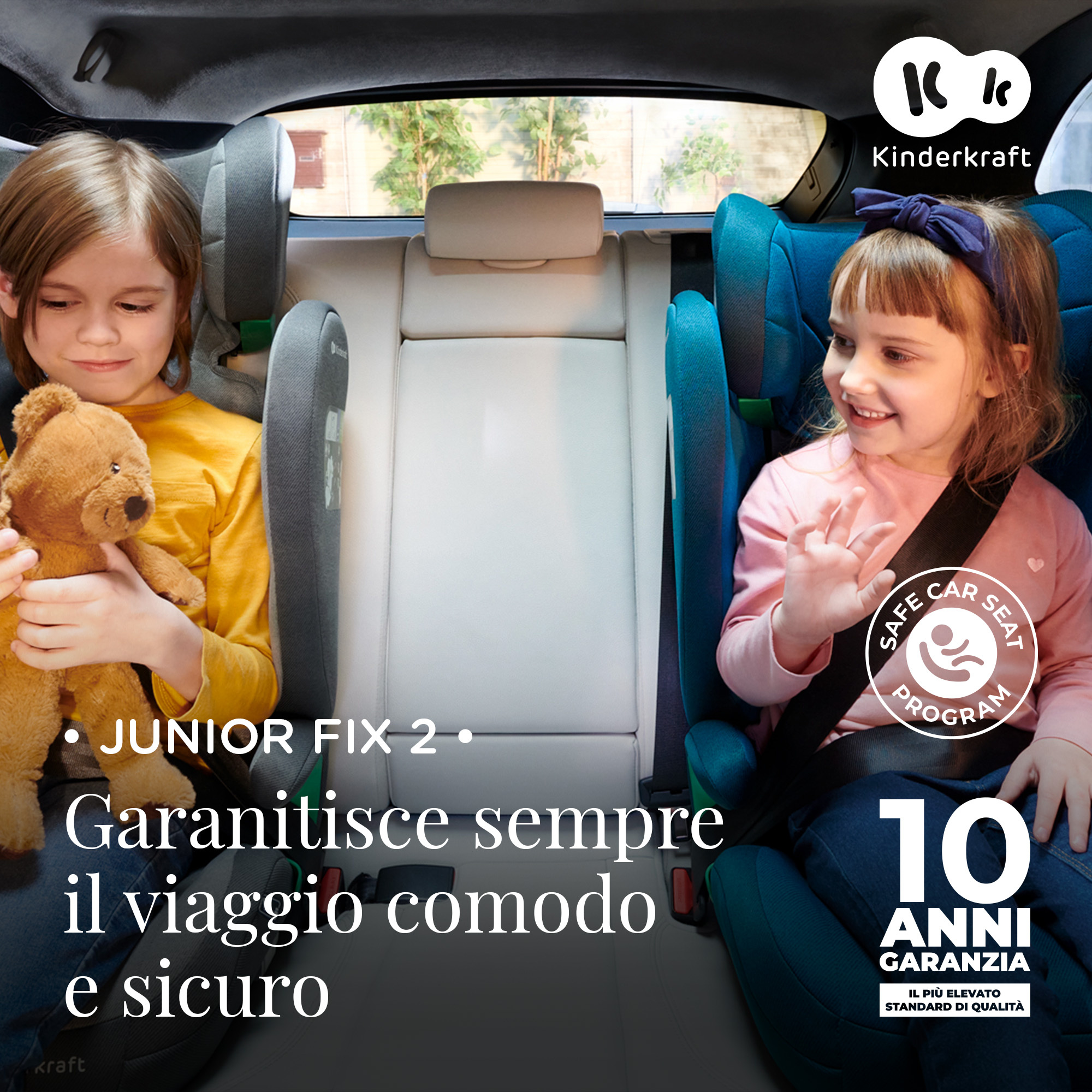 Kinderkraft seggiolino auto junior fix 2 i-size graphite black 100-150cm - KinderKraft