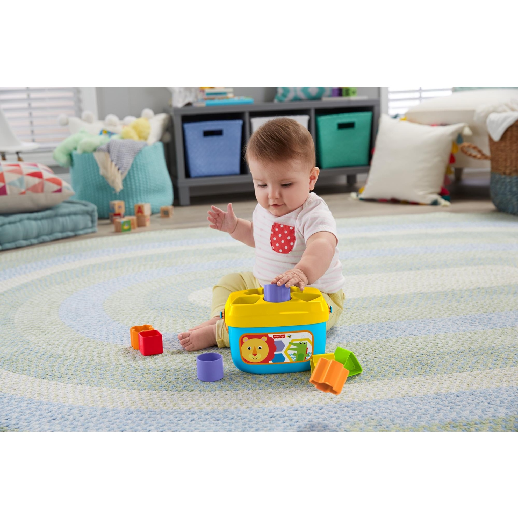 Fisher-price, secchiello con formine, 10 blocchi colorati, per bambini dai 6 mesi in su - Fisher-price