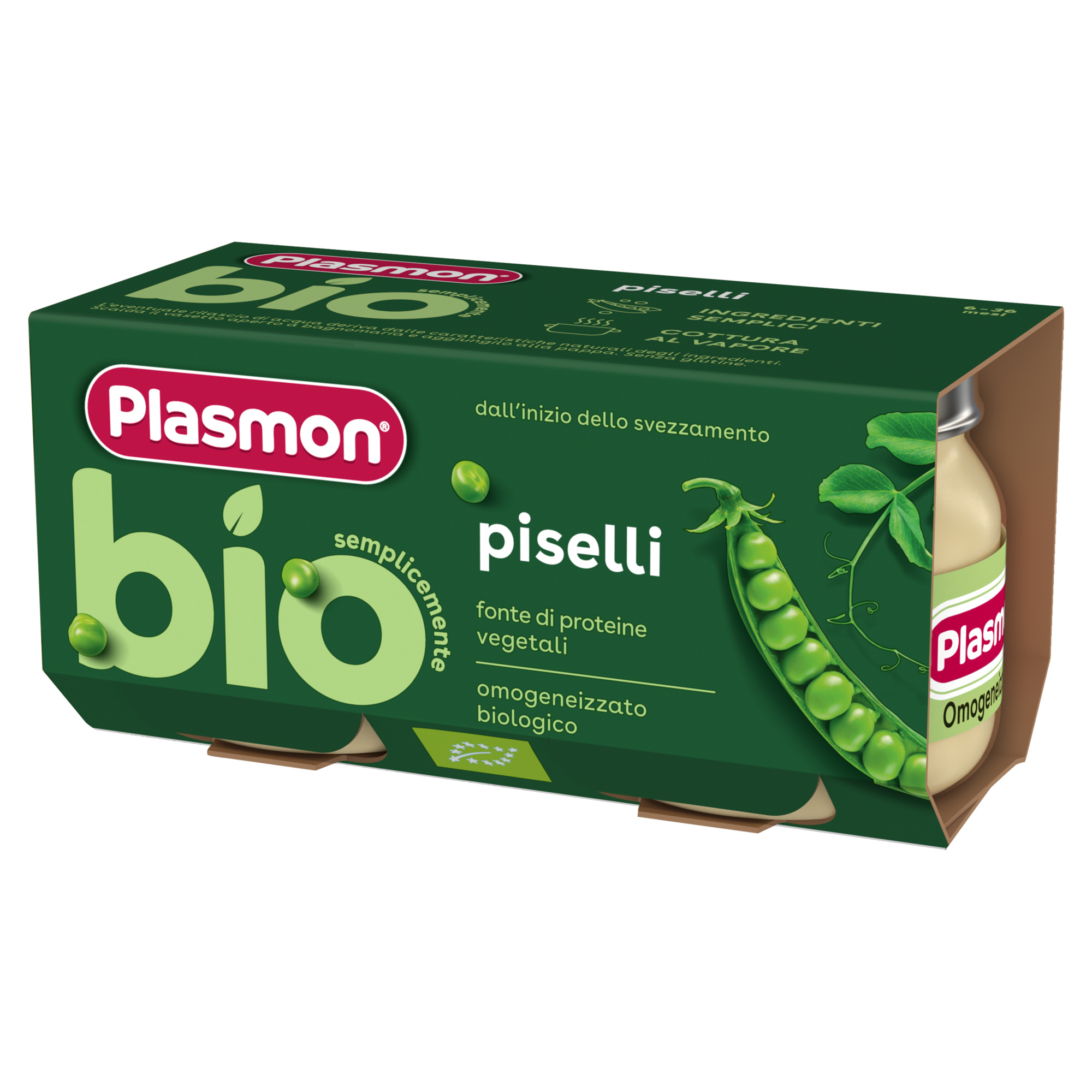 Plasmon omogeneizzato piselli bio 2x80 gr - Plasmon