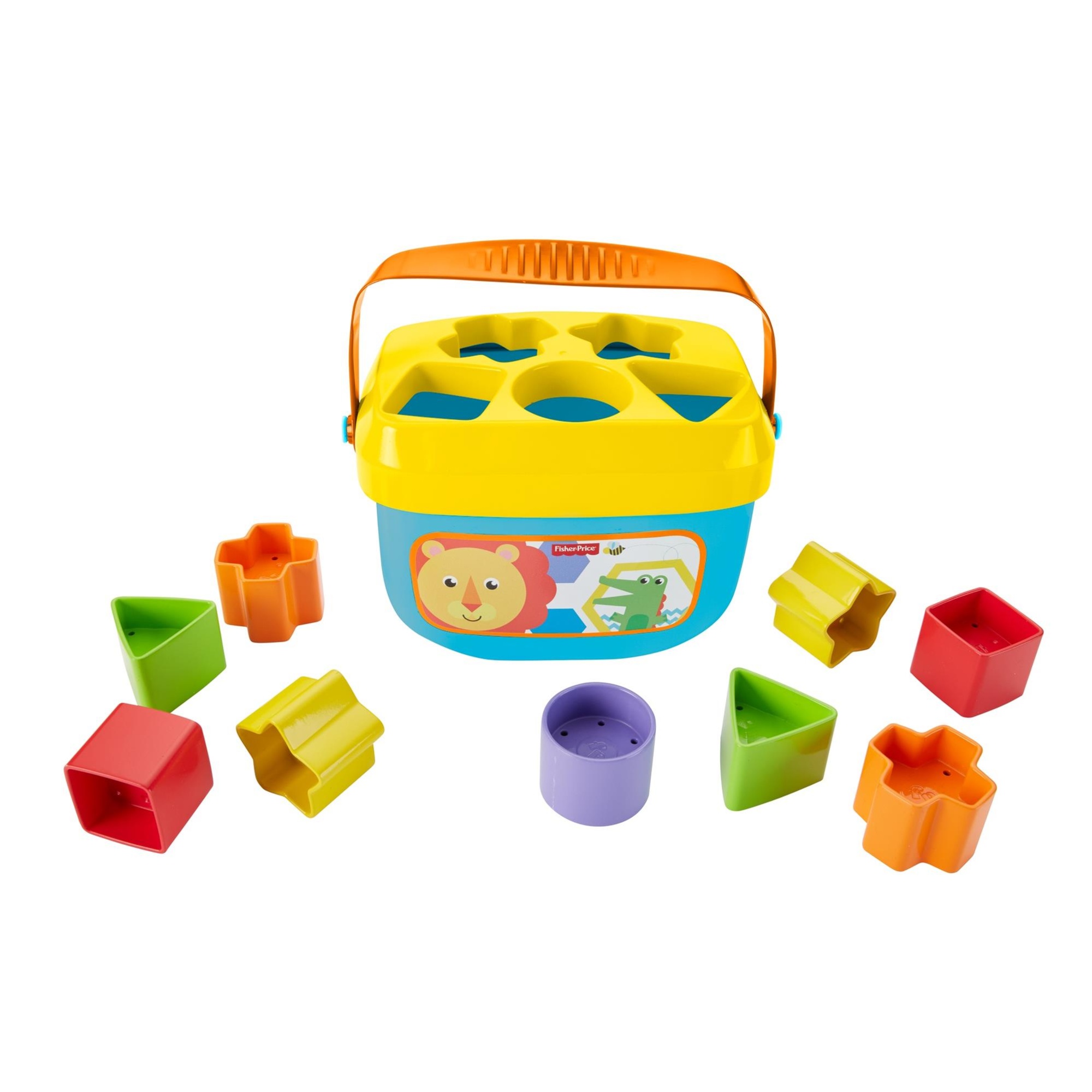 Fisher-price, secchiello con formine, 10 blocchi colorati, per bambini dai 6 mesi in su - Fisher-price