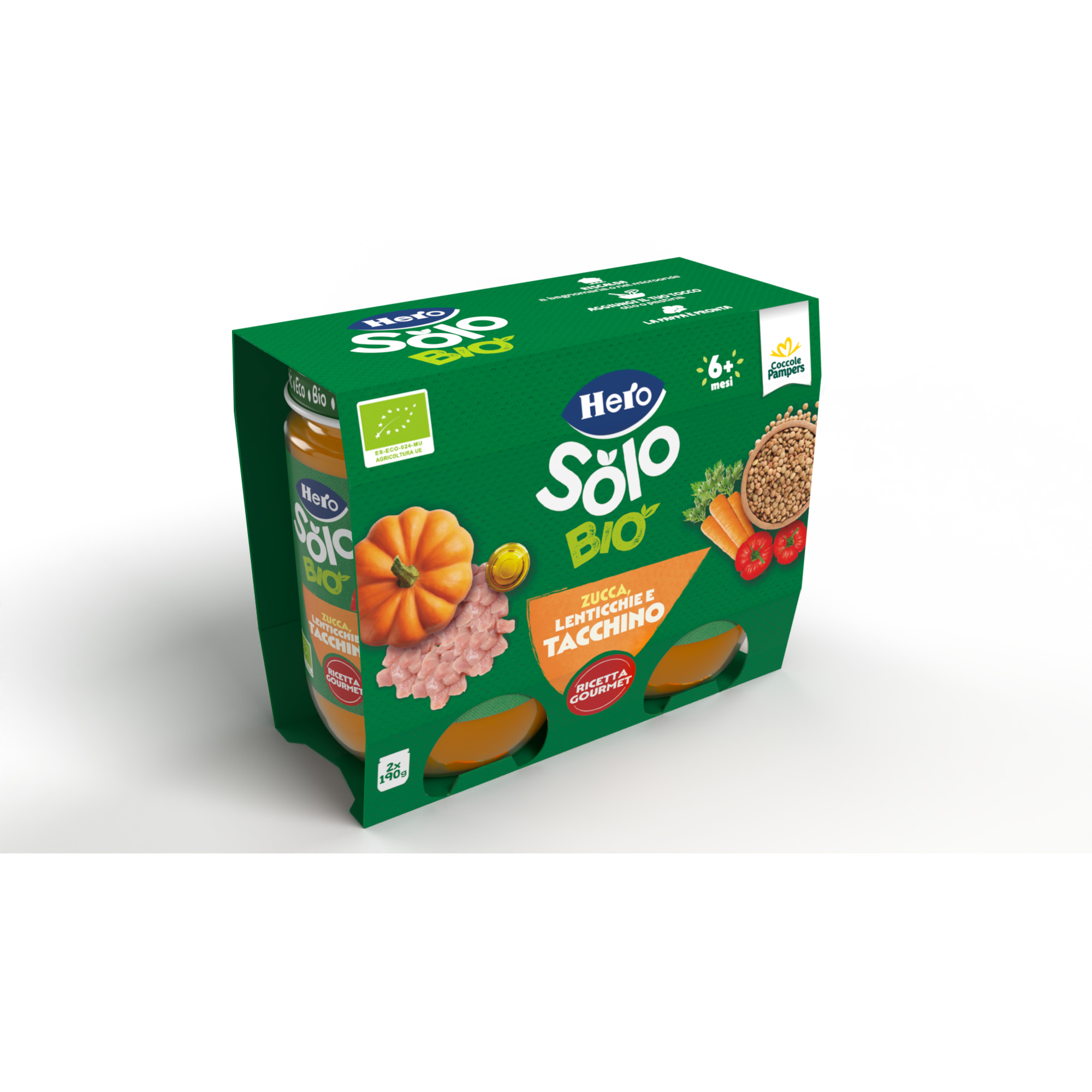 Hero solo bipacco omogeneizzato verdure tacchino 2x190 gr - Hero Solo