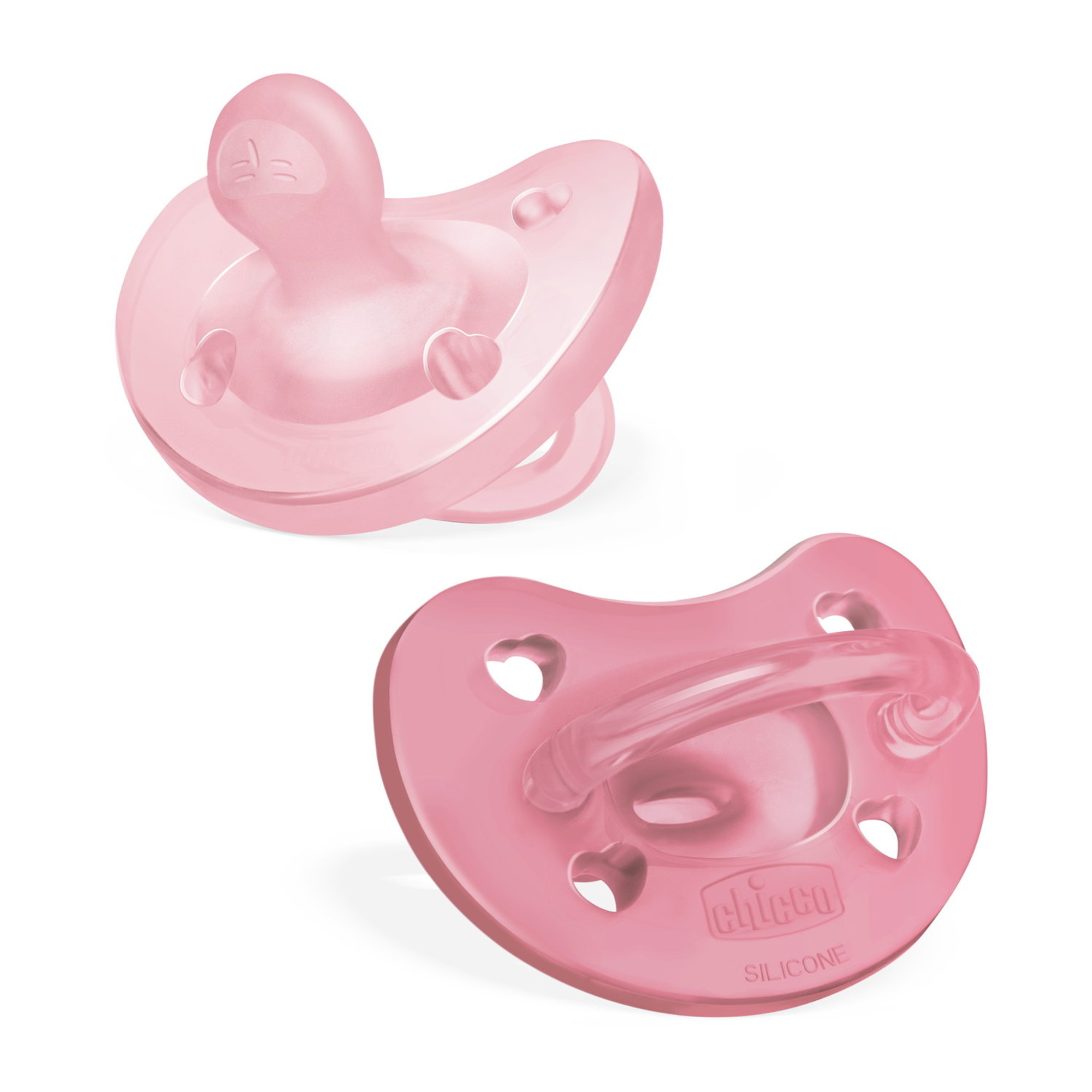 Chicco - physioforma gommotto rosa in silicone 2 pezzi | 6-16 mesi - Chicco