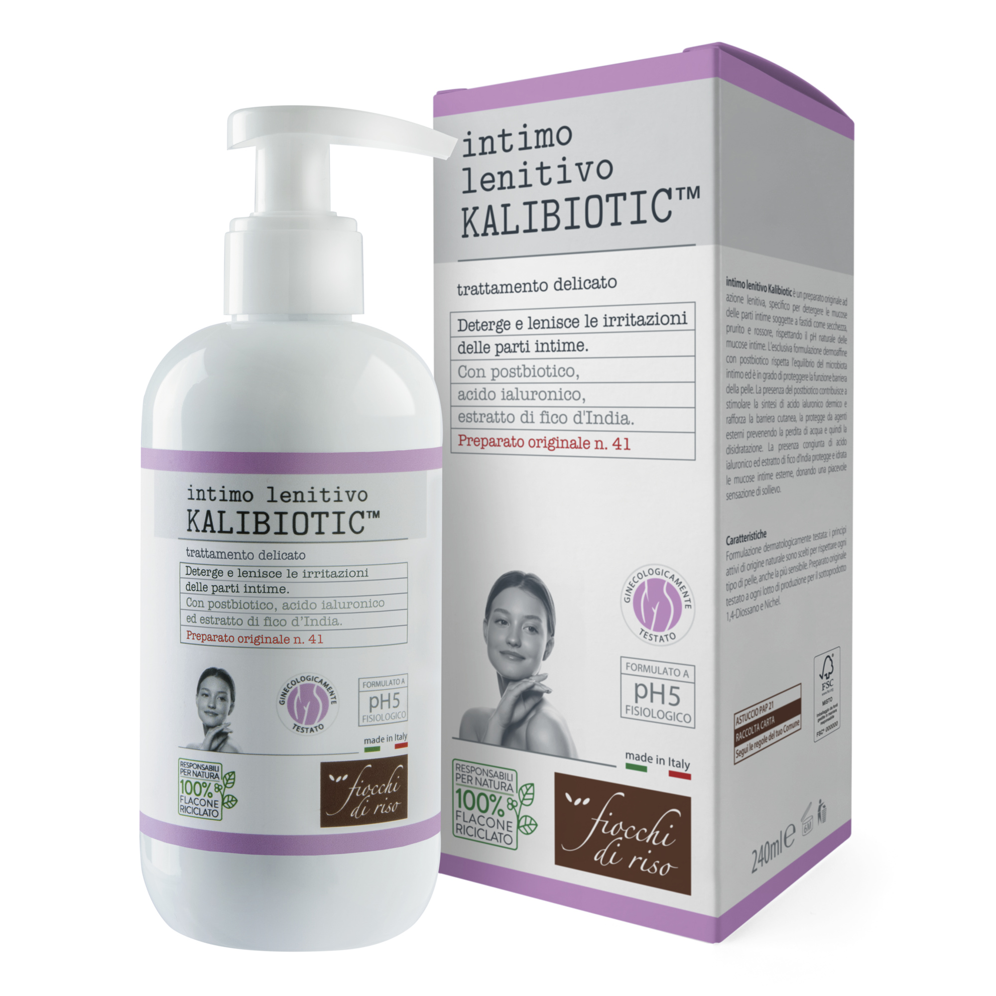 Fiocchi di riso intimo lenitivo kalibiotic ph 5 240 ml - Fiocchi di Riso