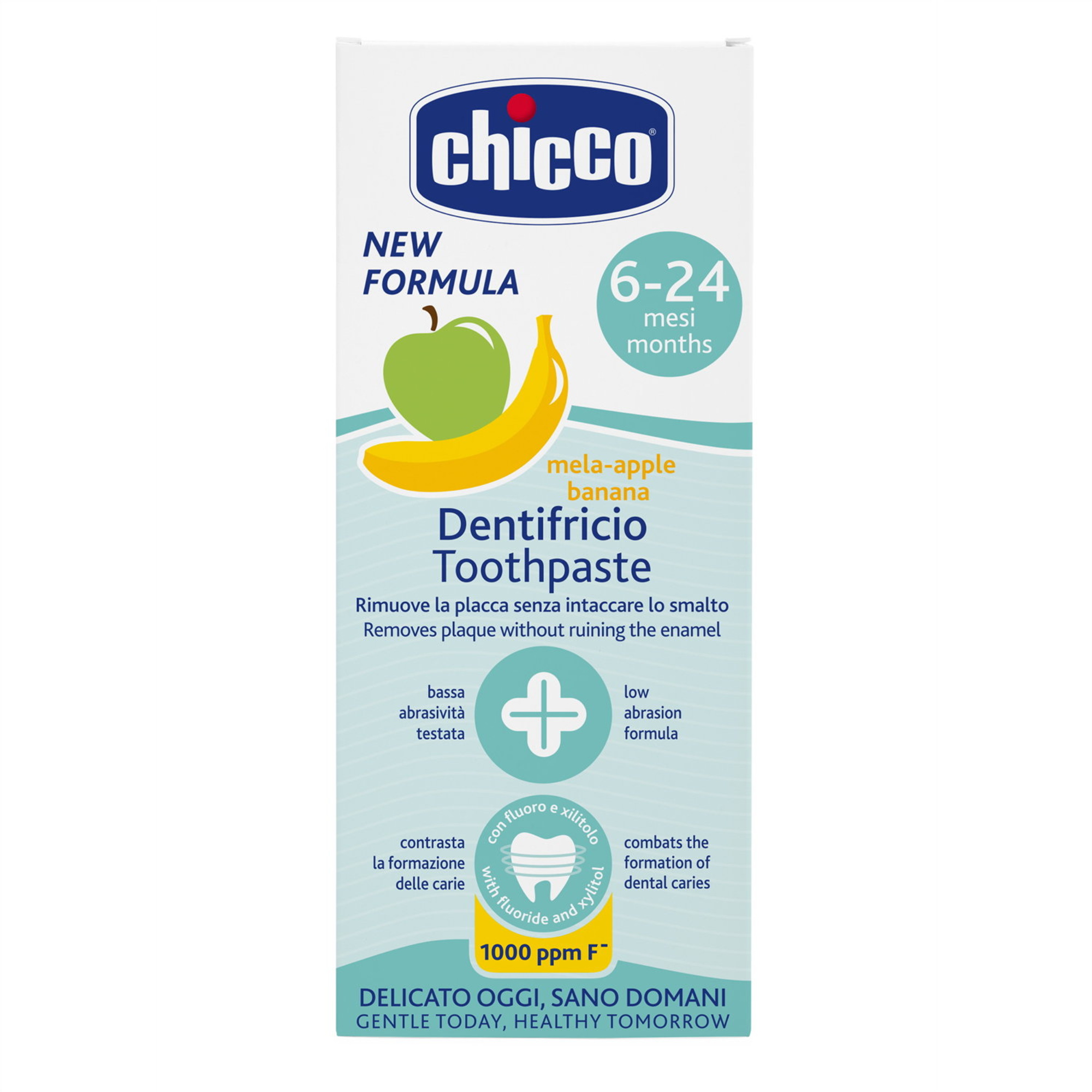 Chicco - dentifricio mela banana 6m+ con fluoro - Chicco