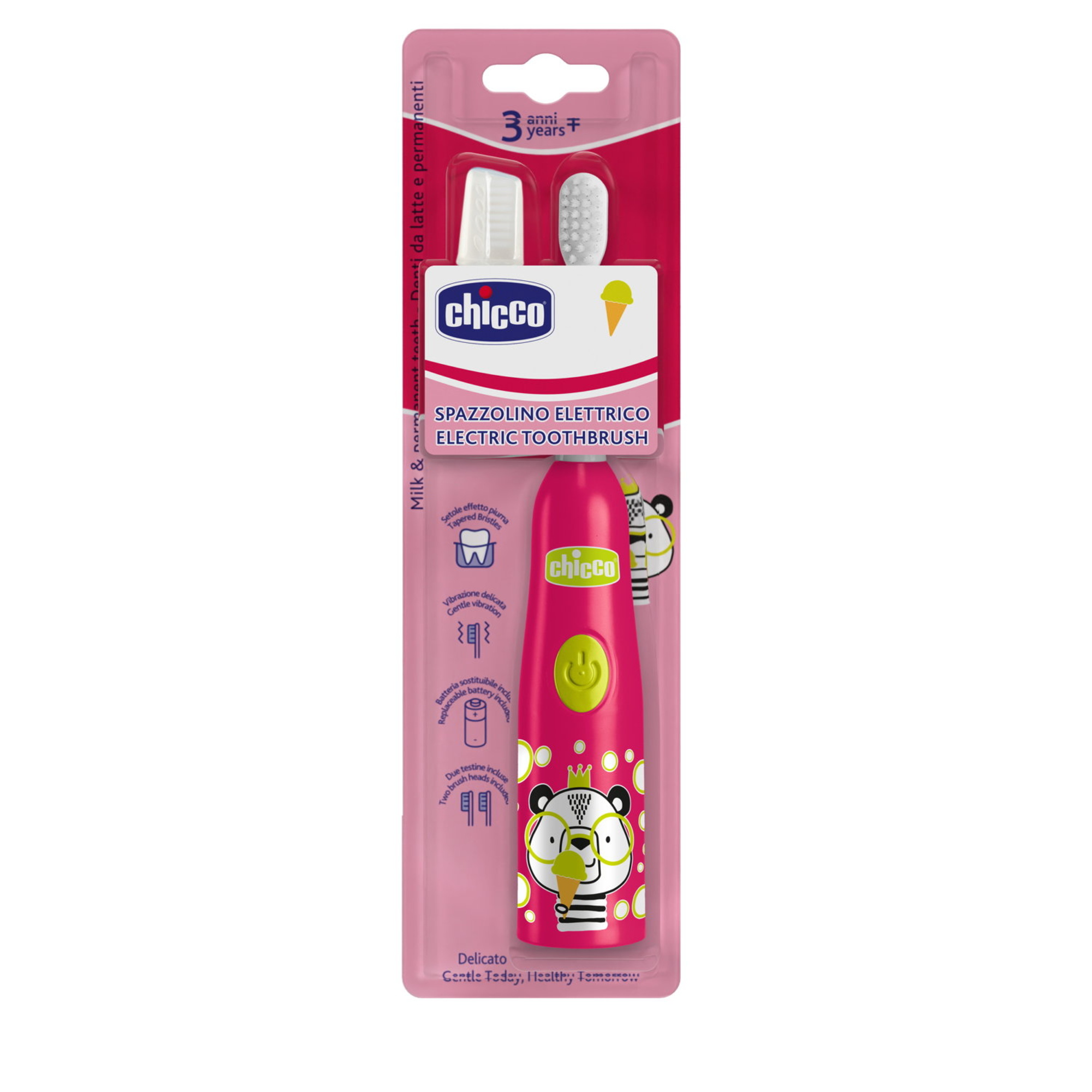 Chicco - spazzolino elettrico panda rosa - Chicco