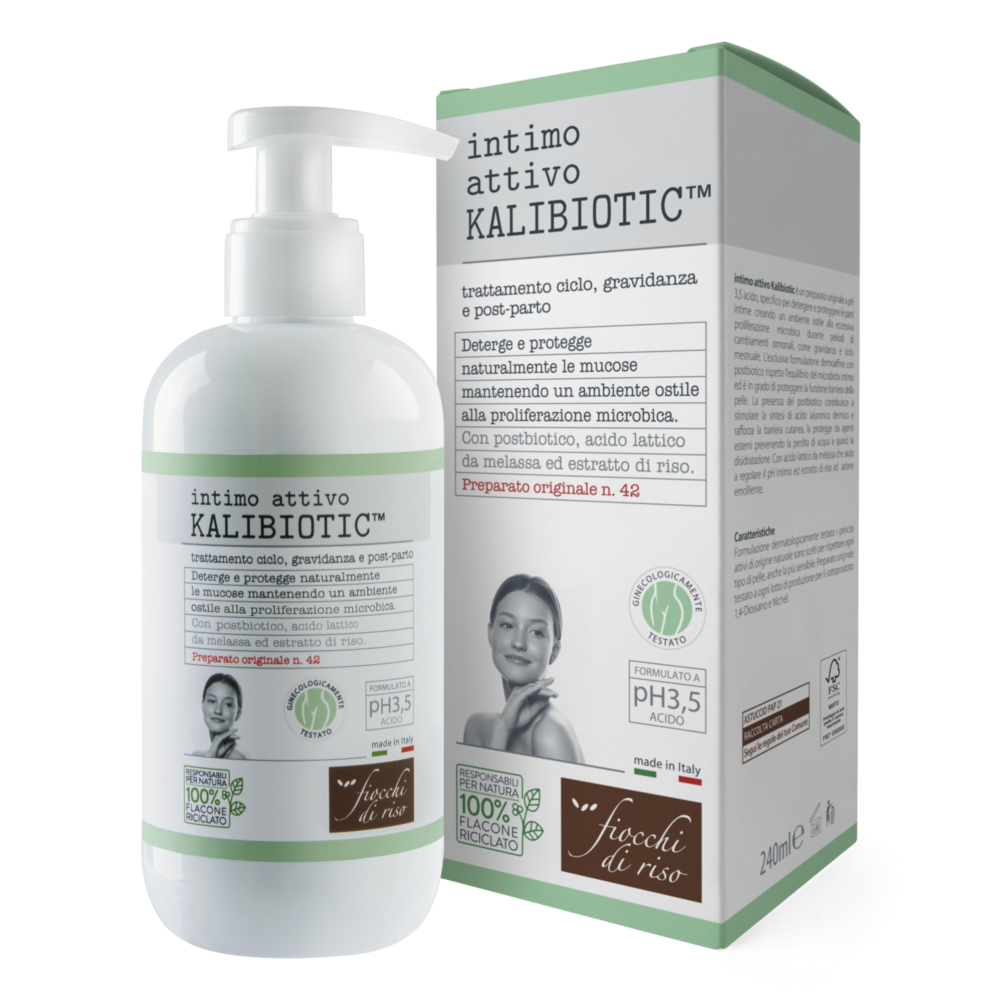 Fiocchi di riso intimo attivo kalibiotic ph 3.5 240 ml - Fiocchi di Riso