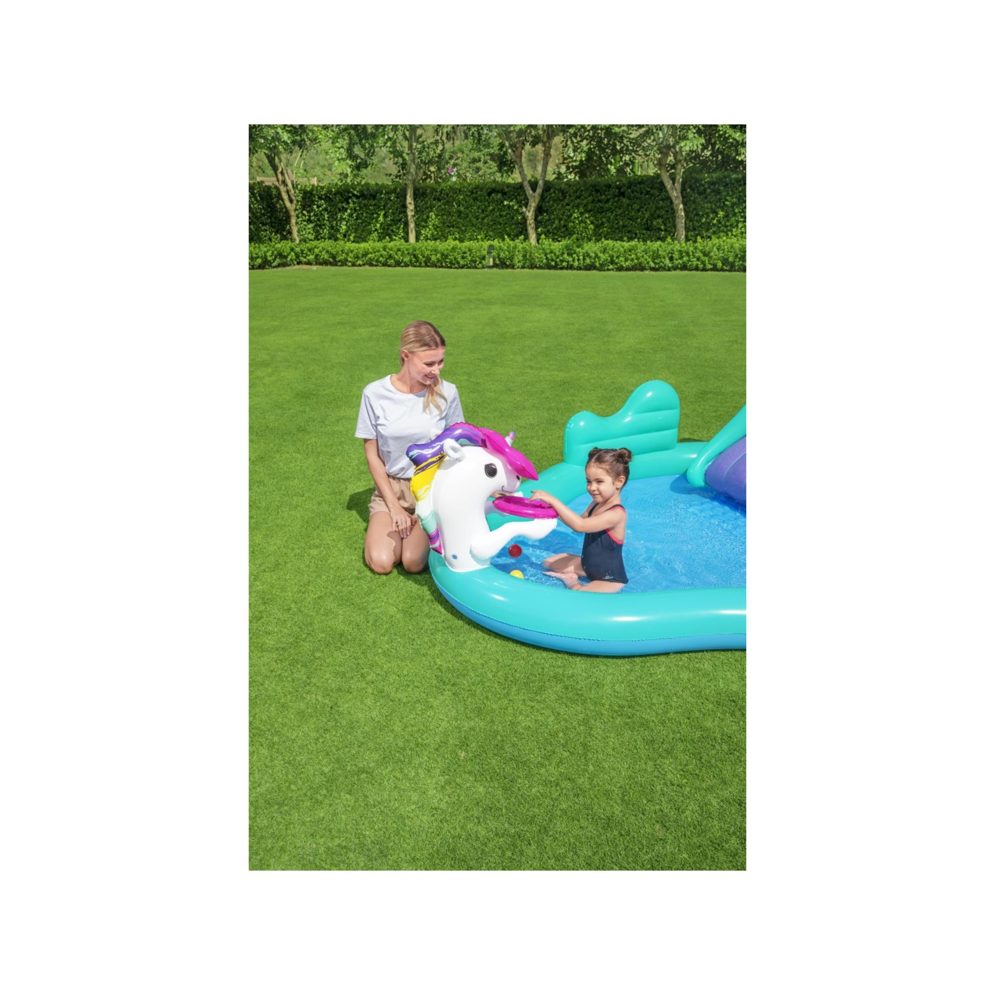 Play center magico unicorno cm 274x198x137 con scivolo gioco anelli e bacchetta magica - bestway - Bestway