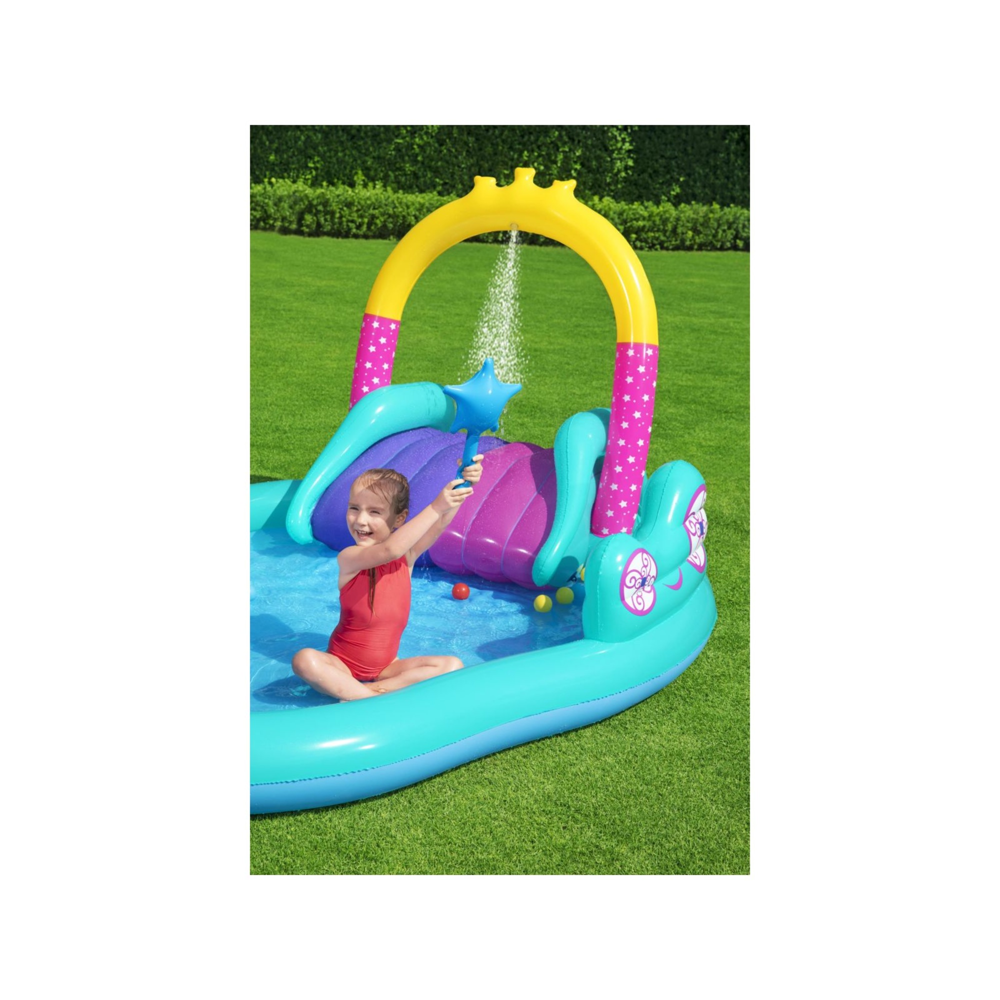 Play center magico unicorno cm 274x198x137 con scivolo gioco anelli e bacchetta magica - bestway - BESTWAY