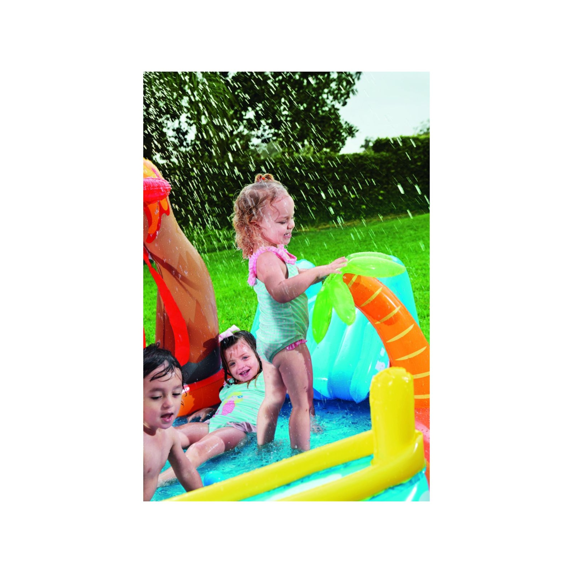 Bestway play center vulcano 265x265x104 cm: scivolo, spruzzo, anello e palline - Bestway