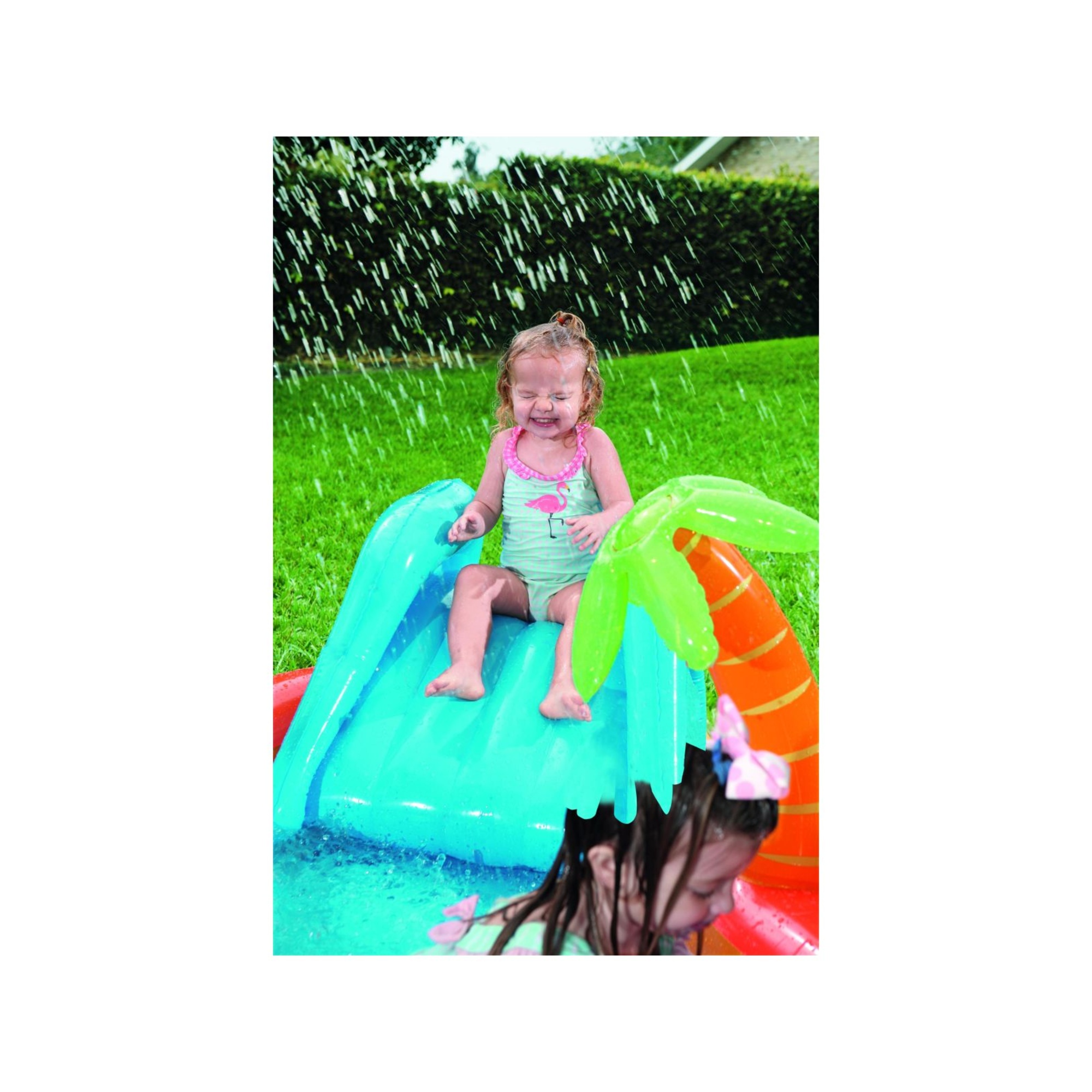 Bestway play center vulcano 265x265x104 cm: scivolo, spruzzo, anello e palline - Bestway