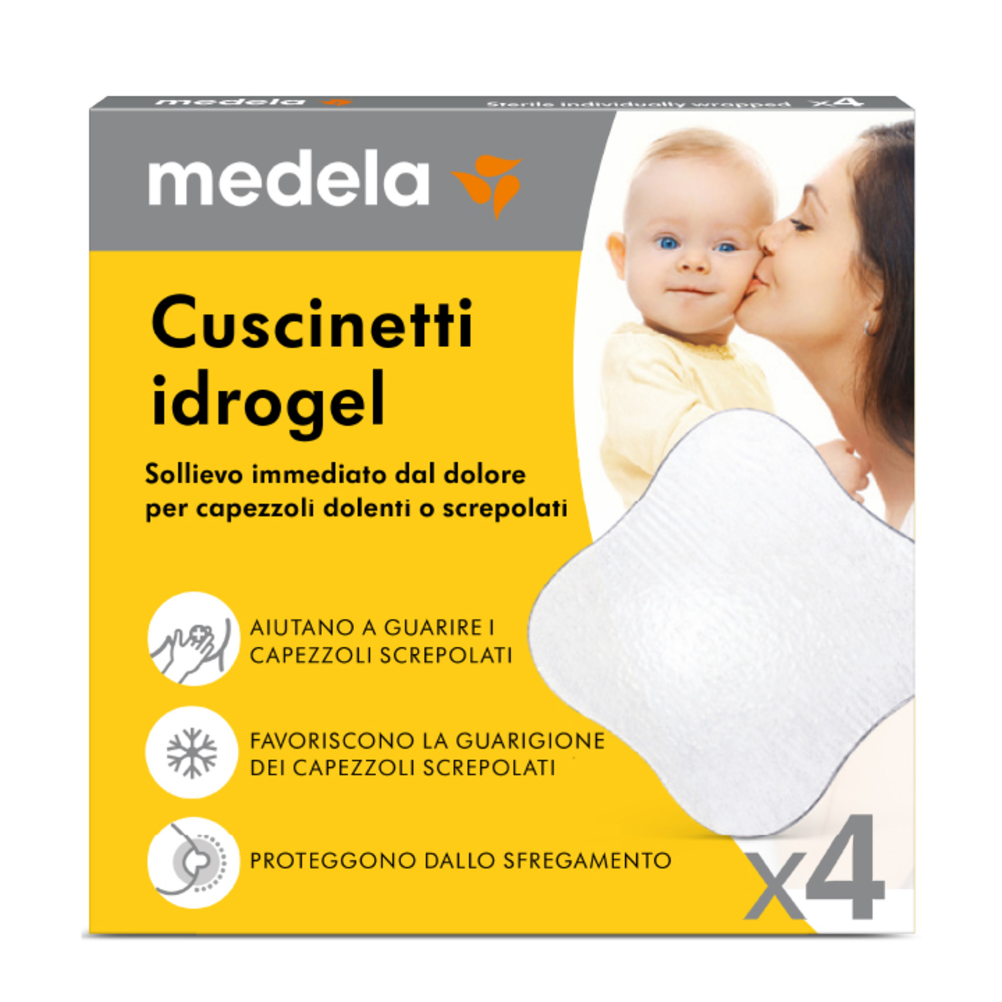 Medela-hydrogel pads - cuscinetti idrogel - confezione da 4 pz - Medela