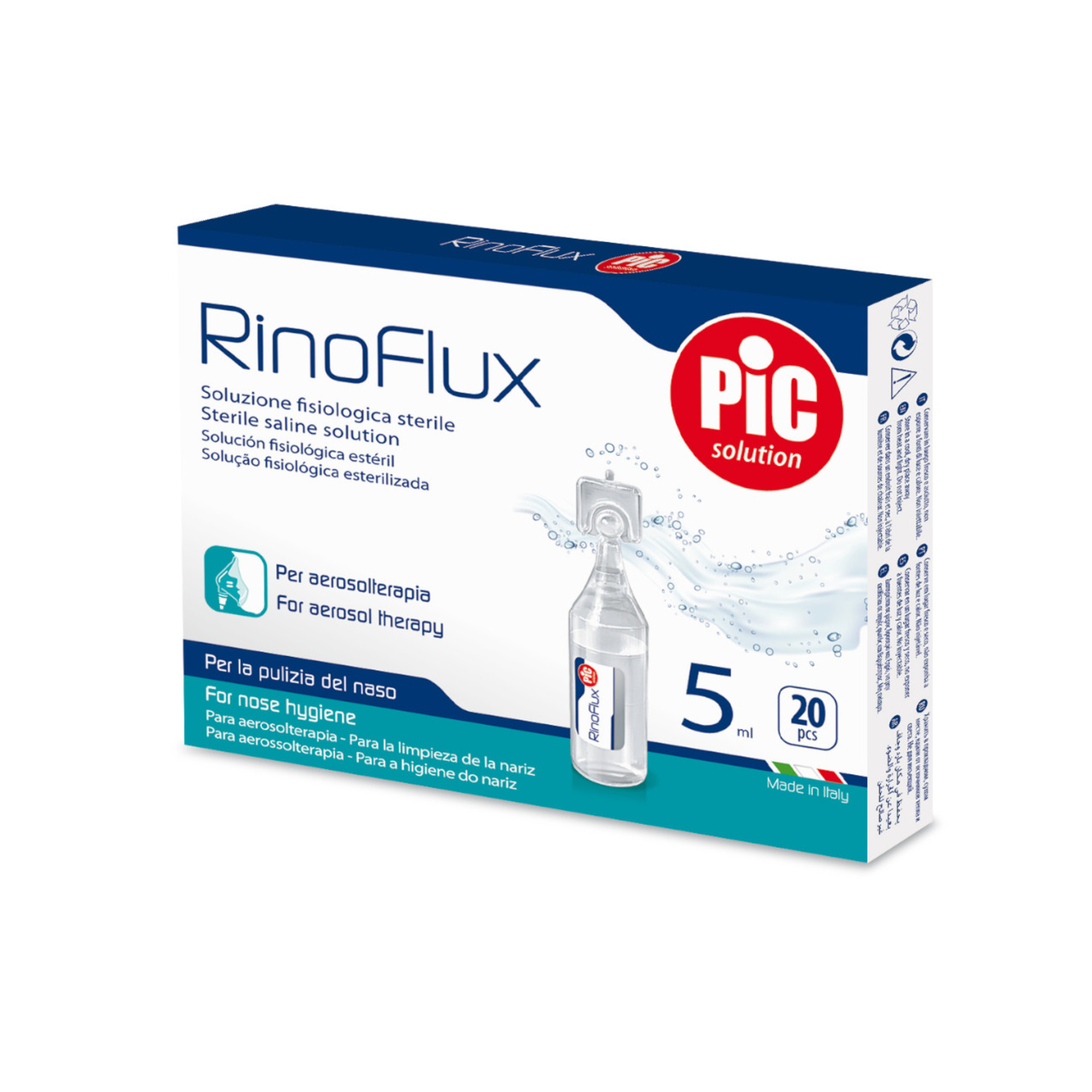 Pic soluzione fisiologica rinoflux 20 fiale da 5ml - Pic