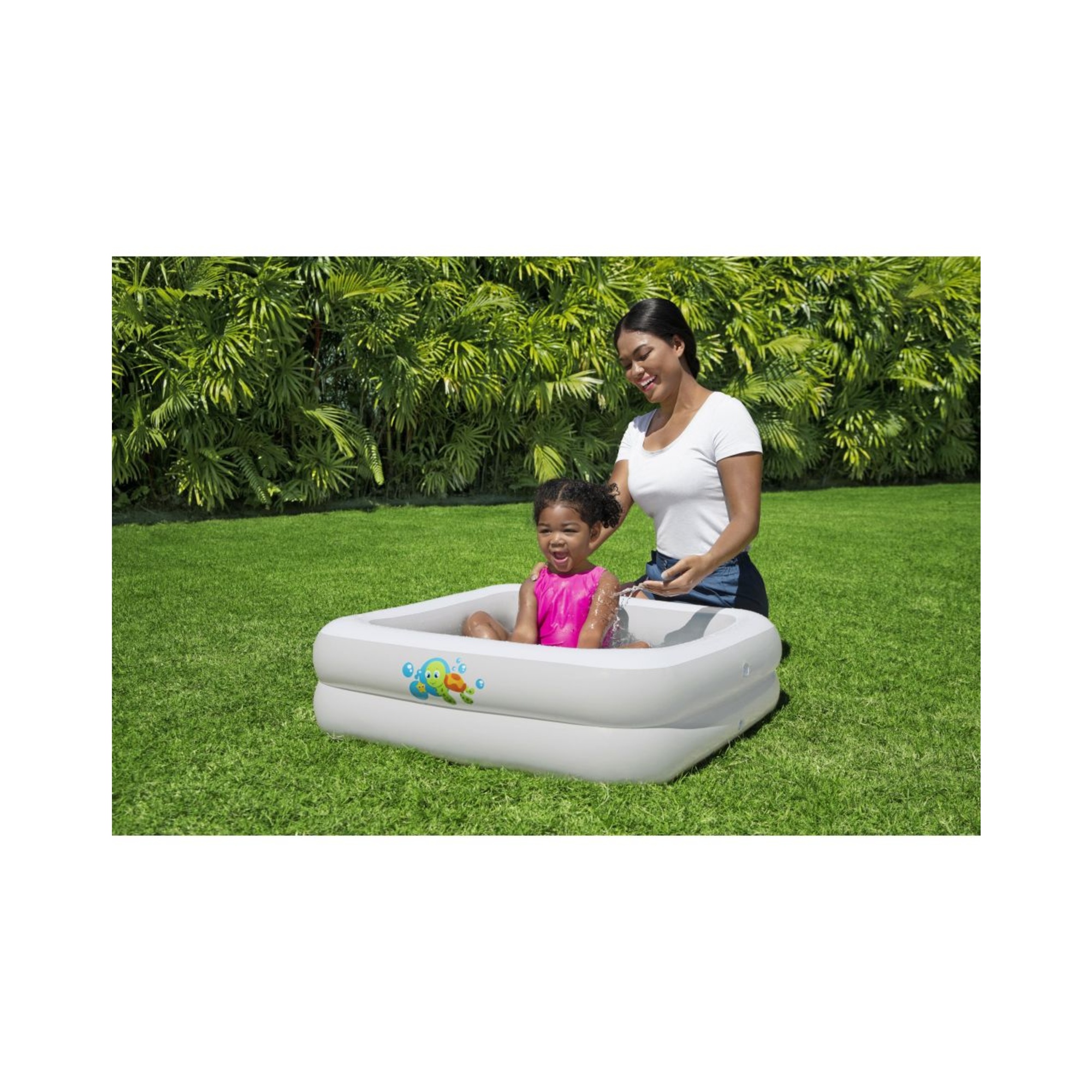 Bagnetto baby tub quadrato con fondo gonfiabile 86x86x25 cm. adatto ai box doccia - bestway - BESTWAY