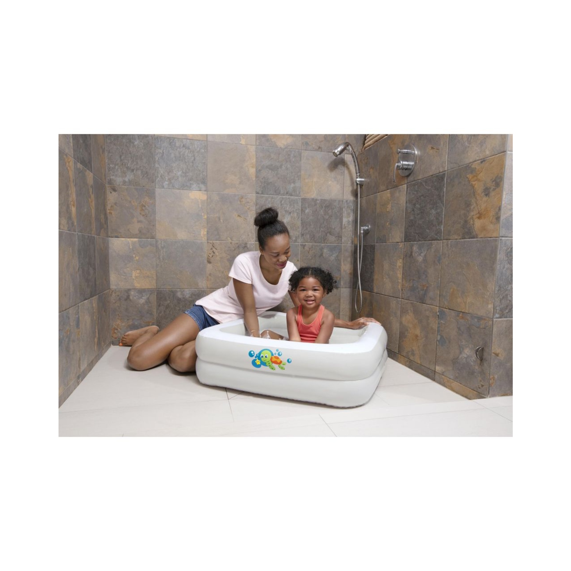 Bagnetto baby tub quadrato con fondo gonfiabile 86x86x25 cm. adatto ai box doccia - bestway - BESTWAY