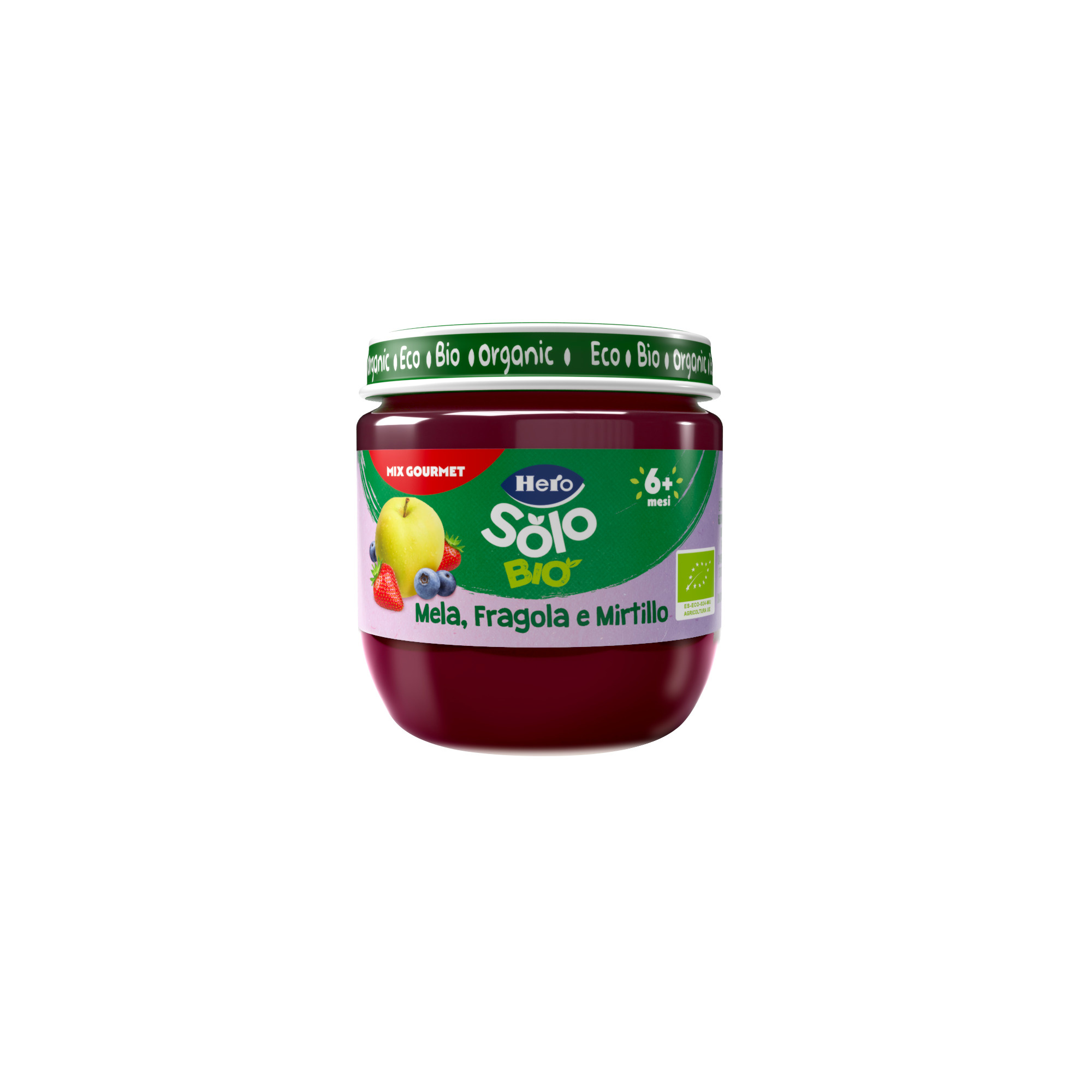 Omogeneizzato mela fragola mirtillo 120 gr - hero solo - Hero