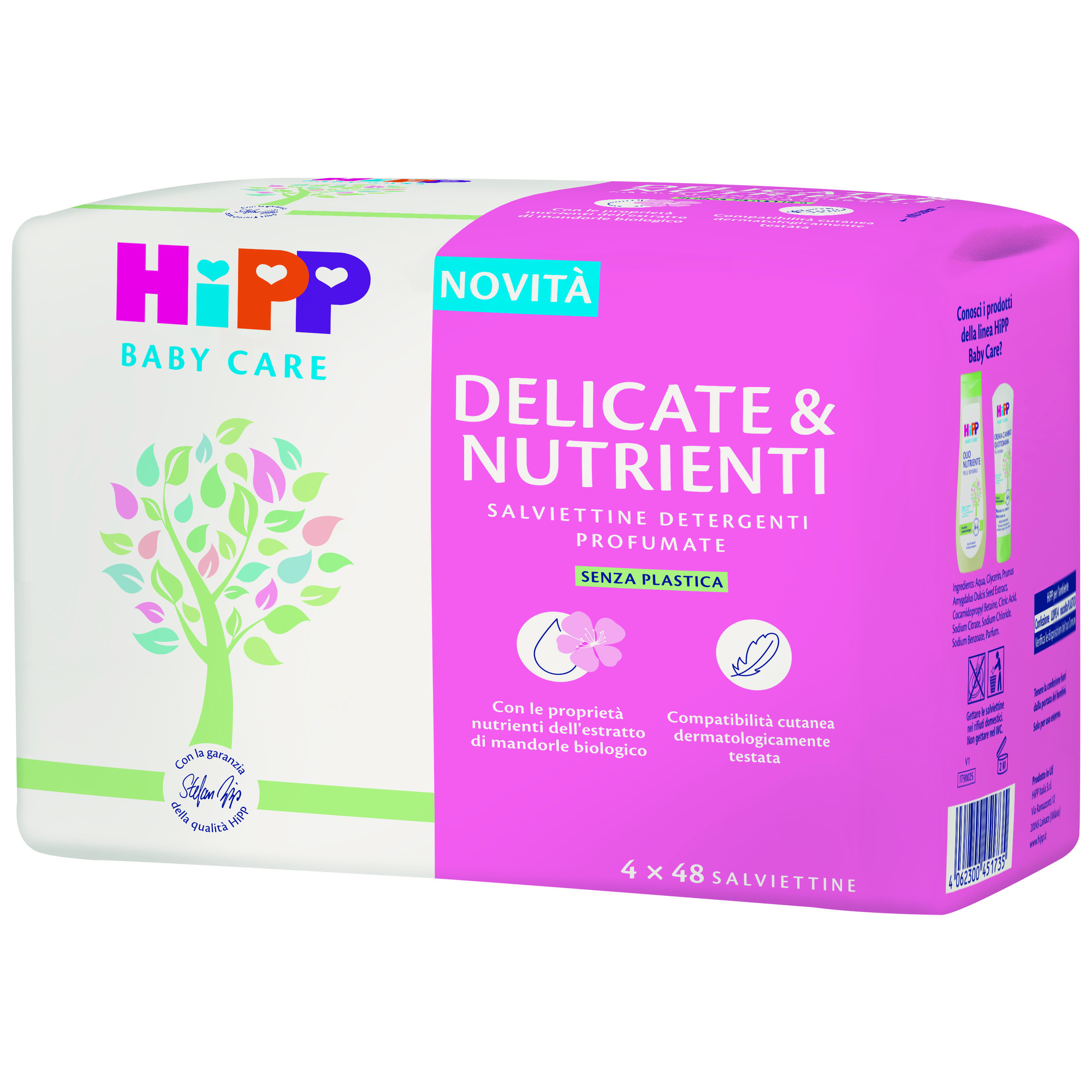 Hipp baby care salviettine delicate & nutrienti 4x48 - Hipp