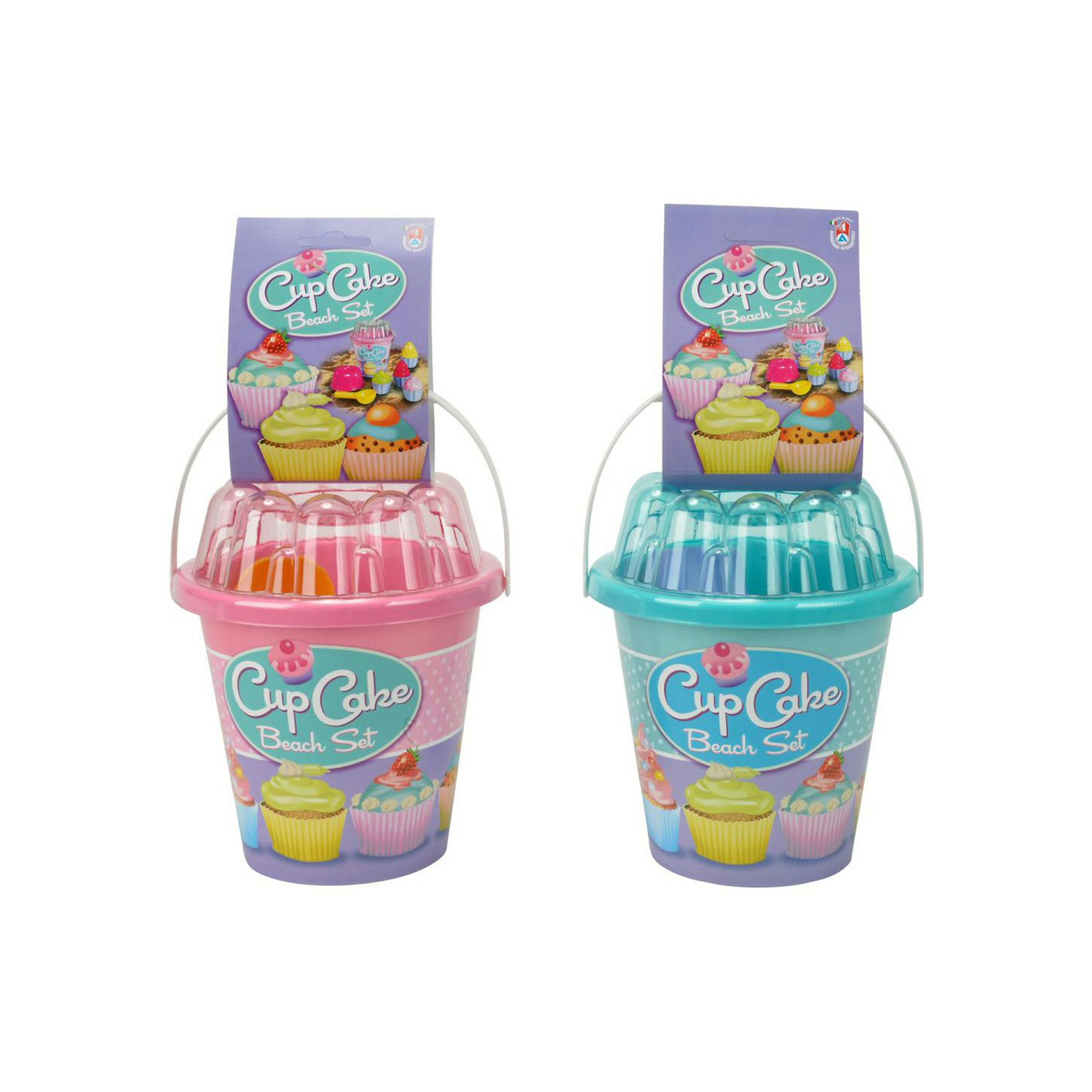 Set secchiello con forme da budino e cupcakes - azzurro e rosa - No brand