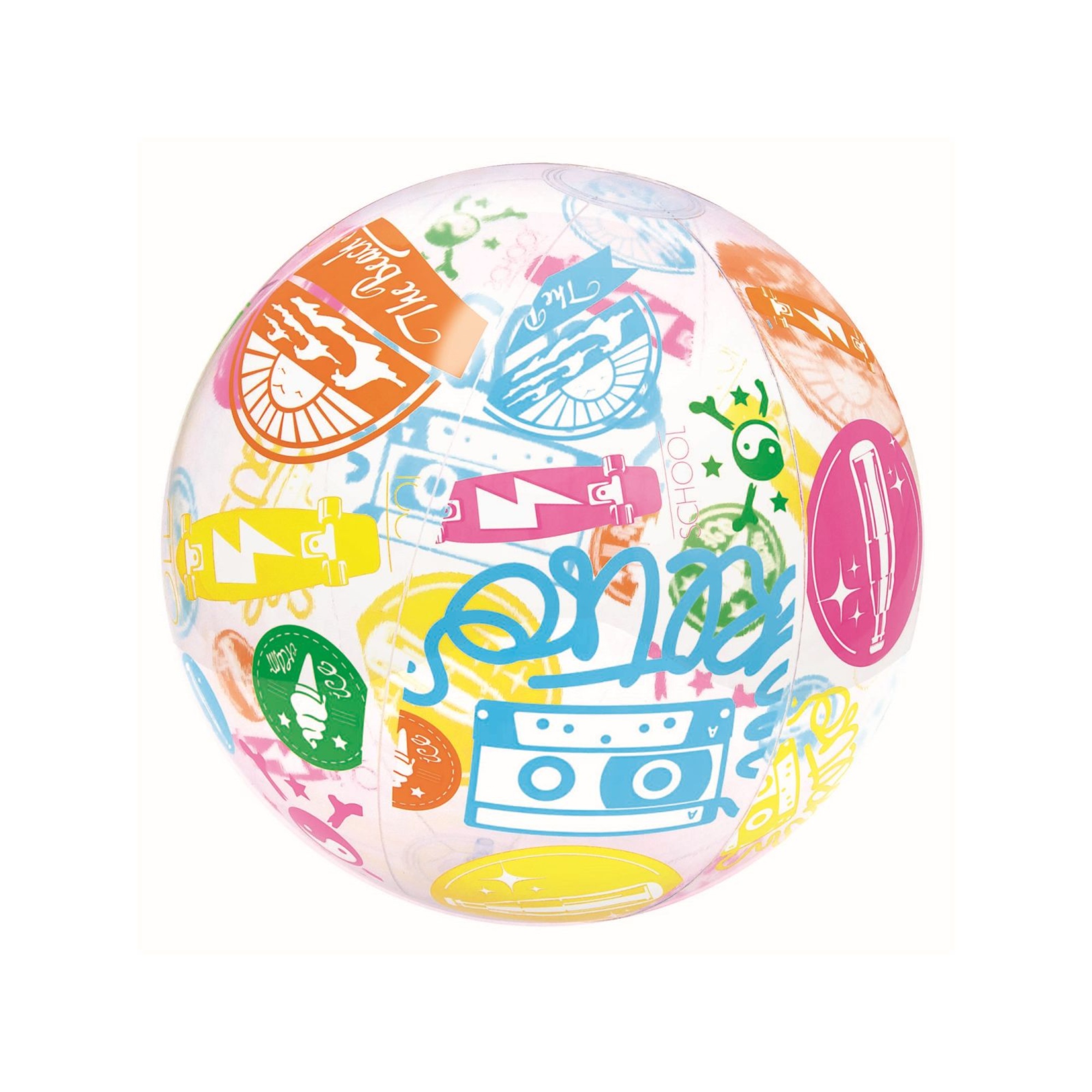 3 Palloni Da Spiaggia Glitterati 40 Cm Con Pompa - Oro Rosa, Oro, Blu, PVC Trasparente