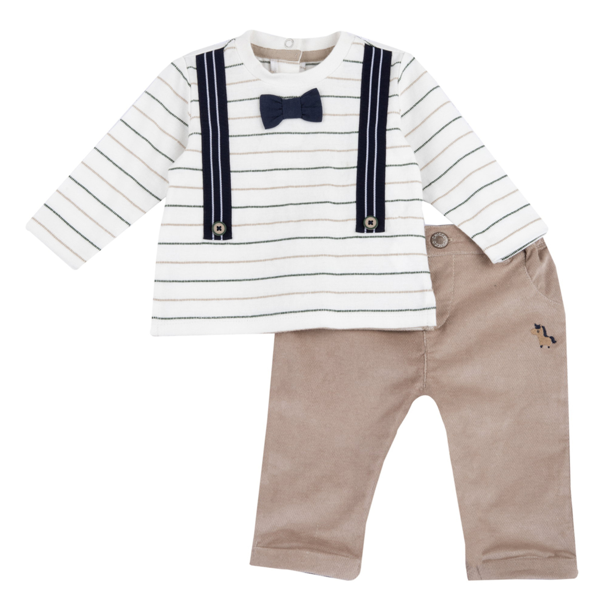 Chicco - outfit due pezzi: t-shirt a maniche lunghe e pantaloni - Chicco