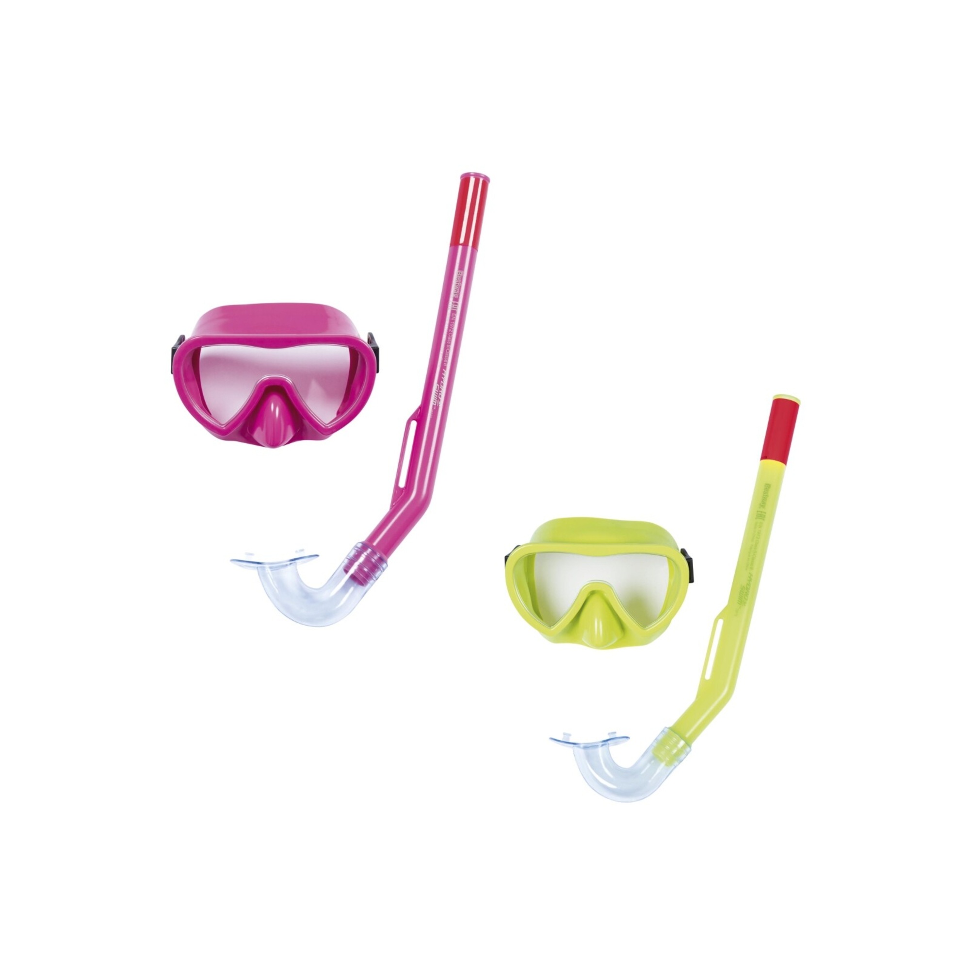 Set maschera e tubo lil' glider, 3-6 anni, 2 colori assortiti, protezione uv, lenti in policarbonato - Bestway