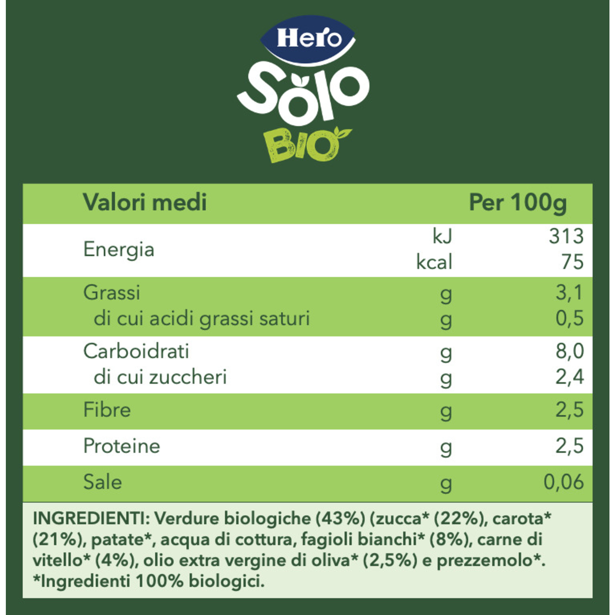 Hero solo omogeneizzato verdure vitellone 190 gr - Hero