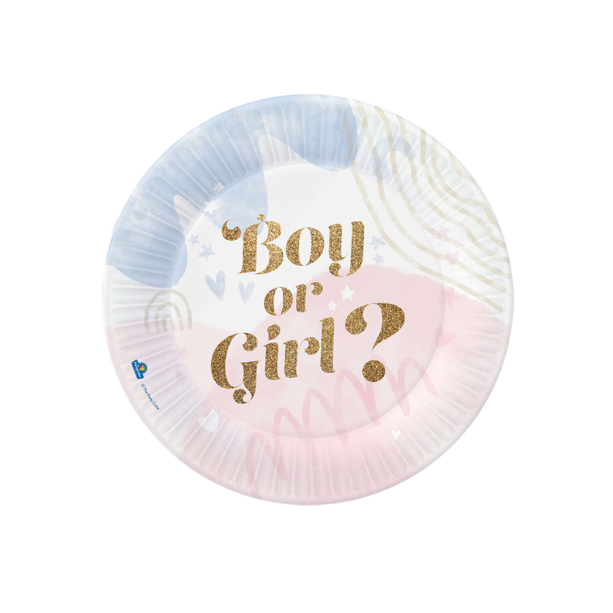 Piatti biodegradabili da 18 cm a tema "boy or girl" per festeggiare - 8 pezzi - The party cube