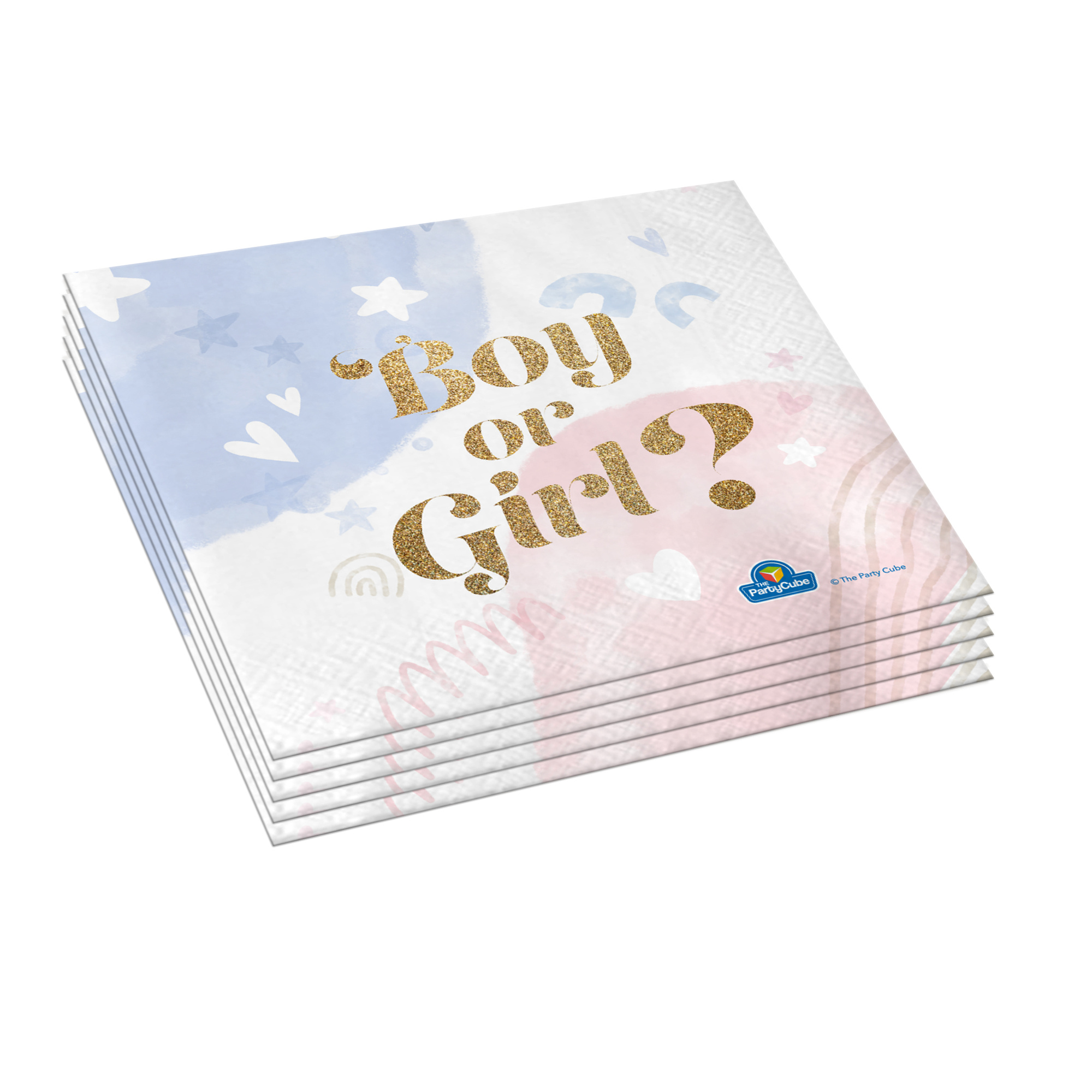 Tovaglioli boy or girl gender reveal - celeste e rosa - 33x33cm -  20 pezzi - DA CONVERSIONE TOYS