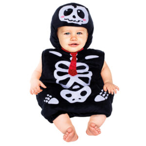 Costume halloween scheletrino baby 6-12 mesi - tutina intera in morbido tessuto con cappuccio - No brand