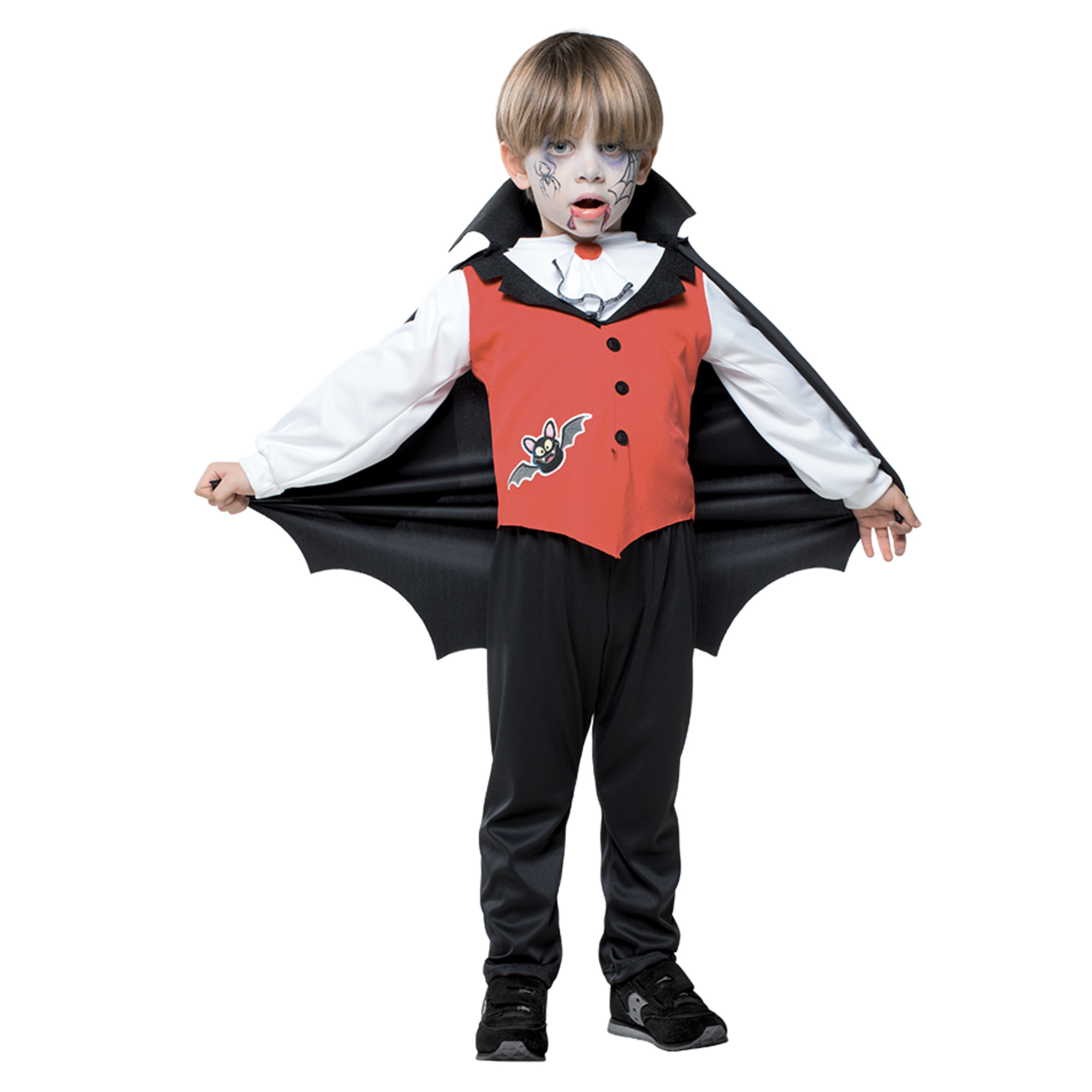 Costume da vampiro dracula baby per halloween disponibile in diverse taglie – completo con casacca, gilet, jabot, pantaloni e mantello - Carnaval Queen