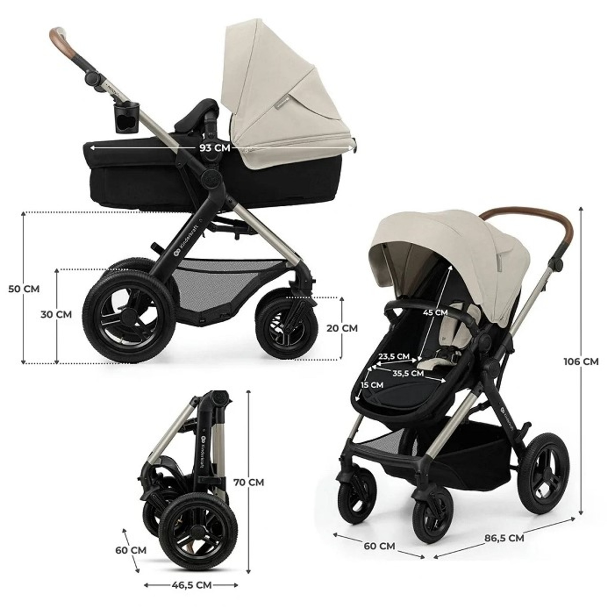 Kinderkraft trio moov 2 air moonlight grey - KinderKraft