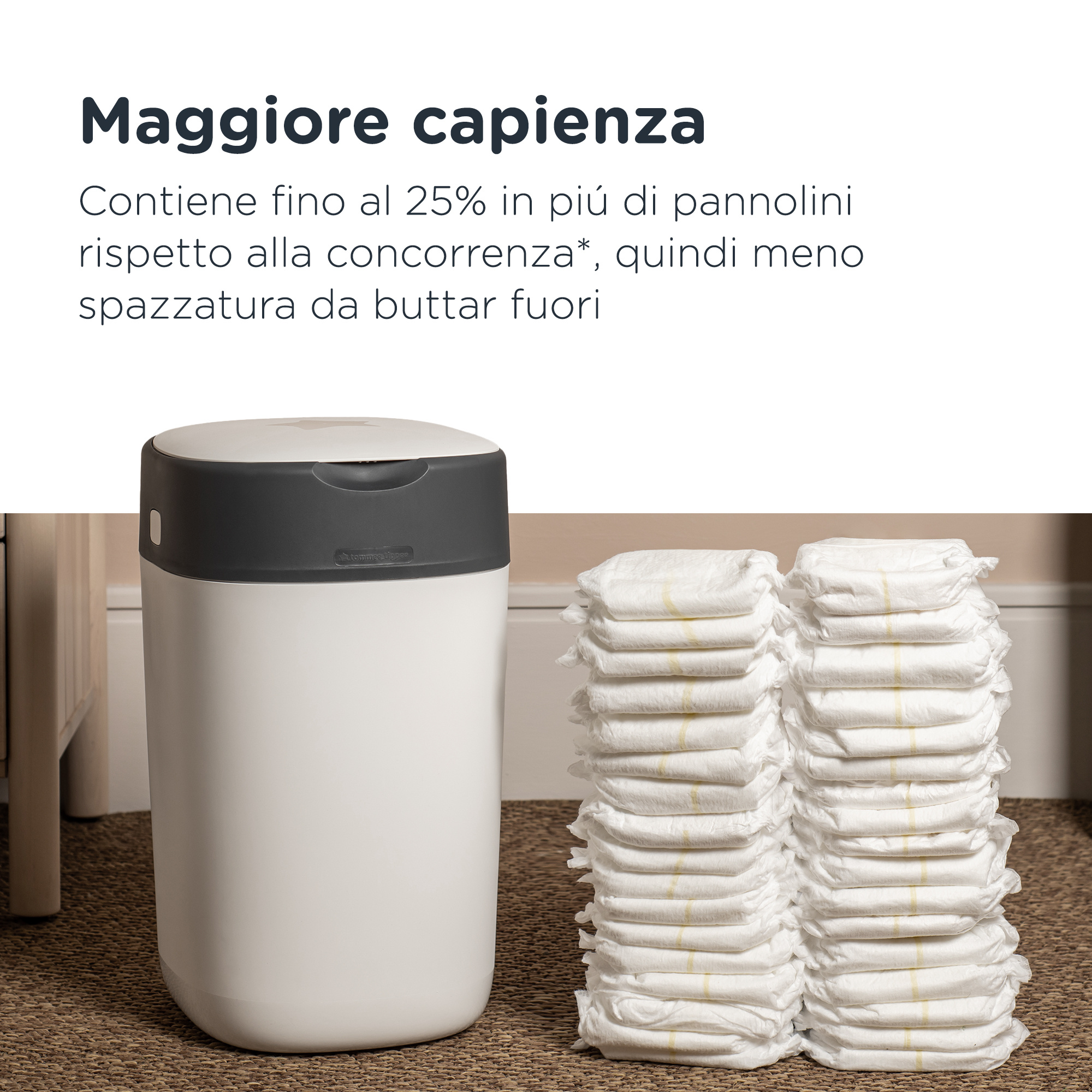 Tommee tippee twist and click cestino per pannolini avanzato bianco - SANGENIC