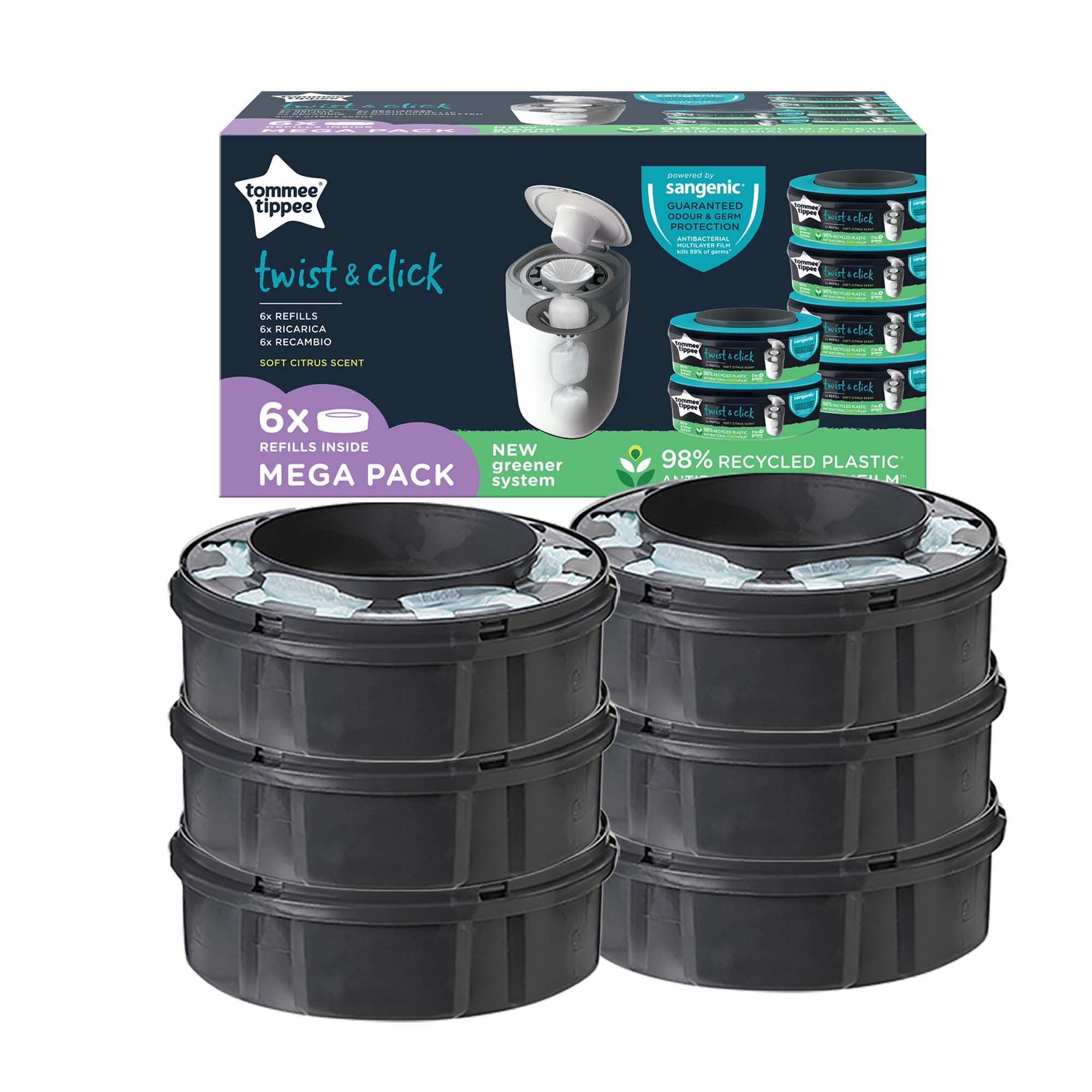 Tommee tippee ricariche twist and click advanced confezione da 6 - Sangenic