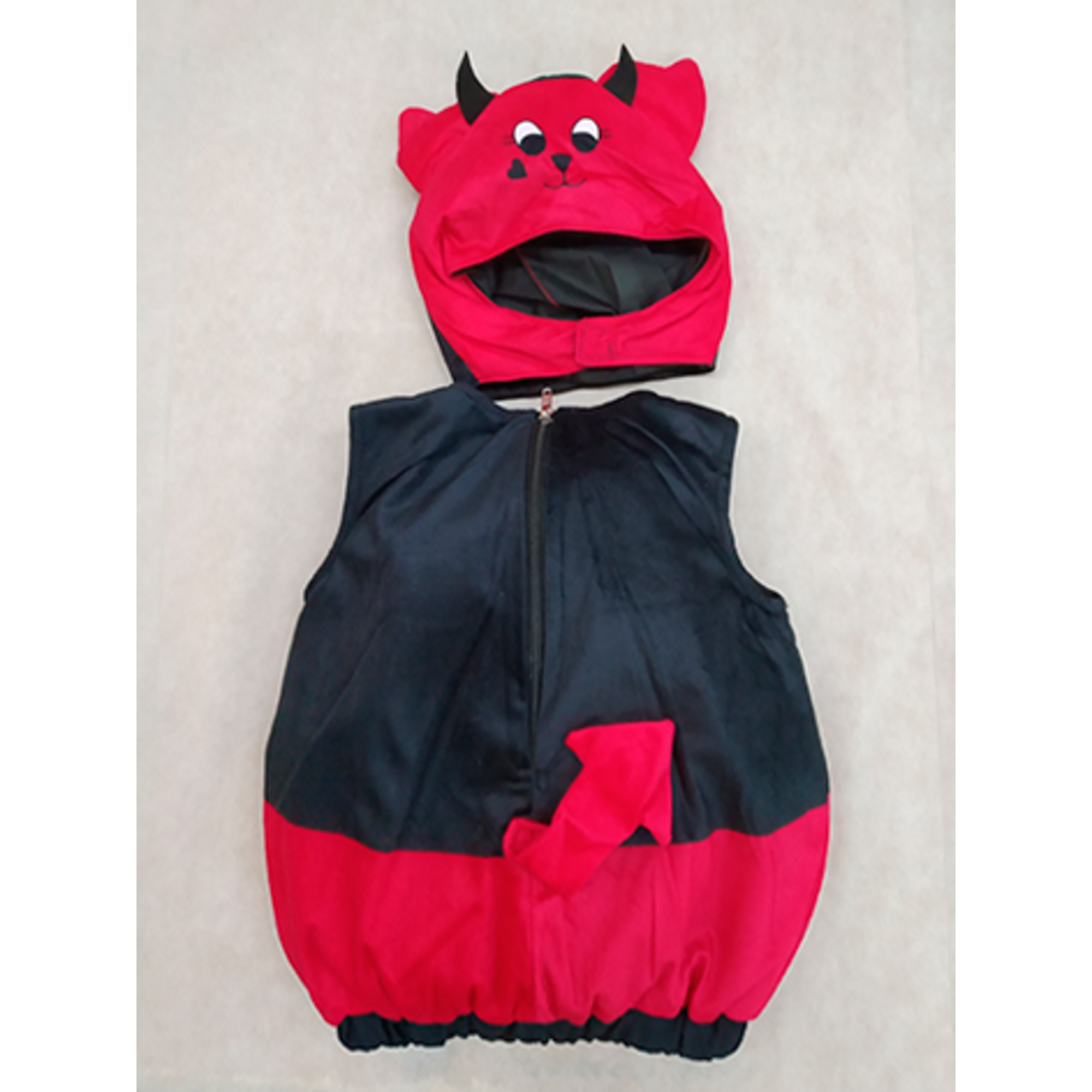 Costume halloween diavolino baby 6-12 mesi - tuta rossa con mantellina e corna - No brand