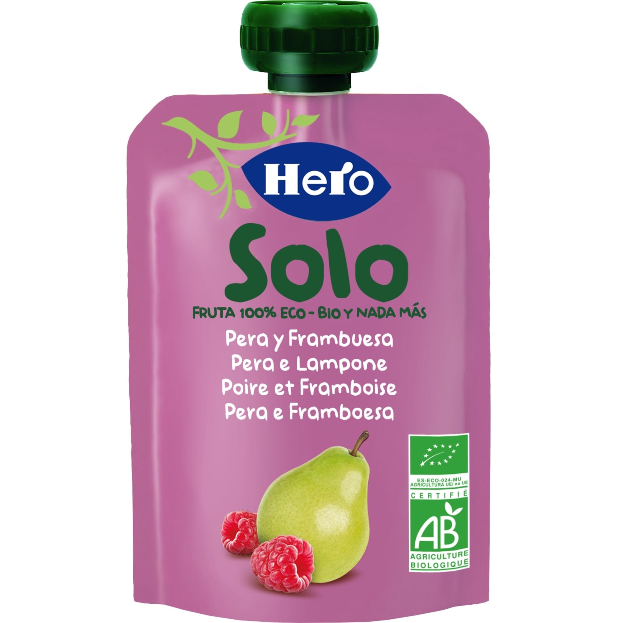 Hero baby pouch pera lampone bio 100g - Hero