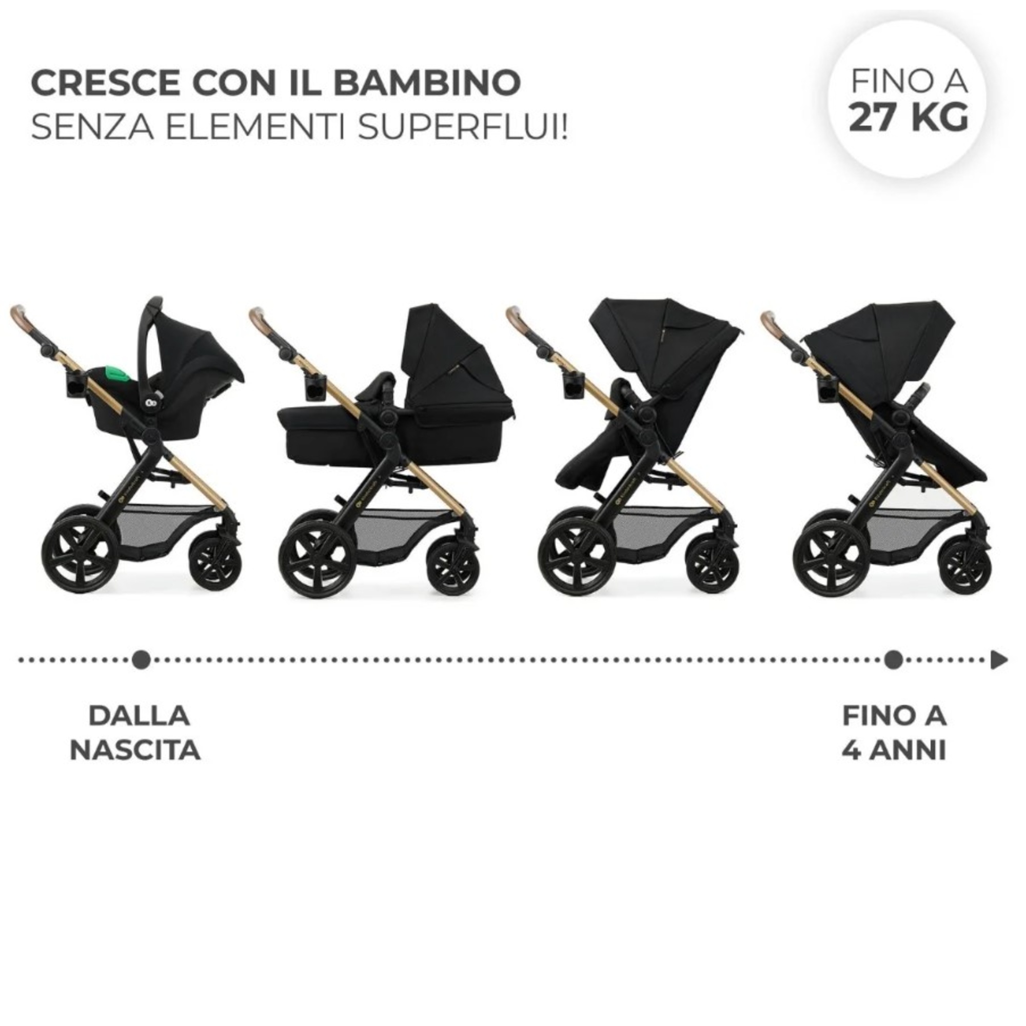 Kinderkraft trio moov 2 pure black - KinderKraft