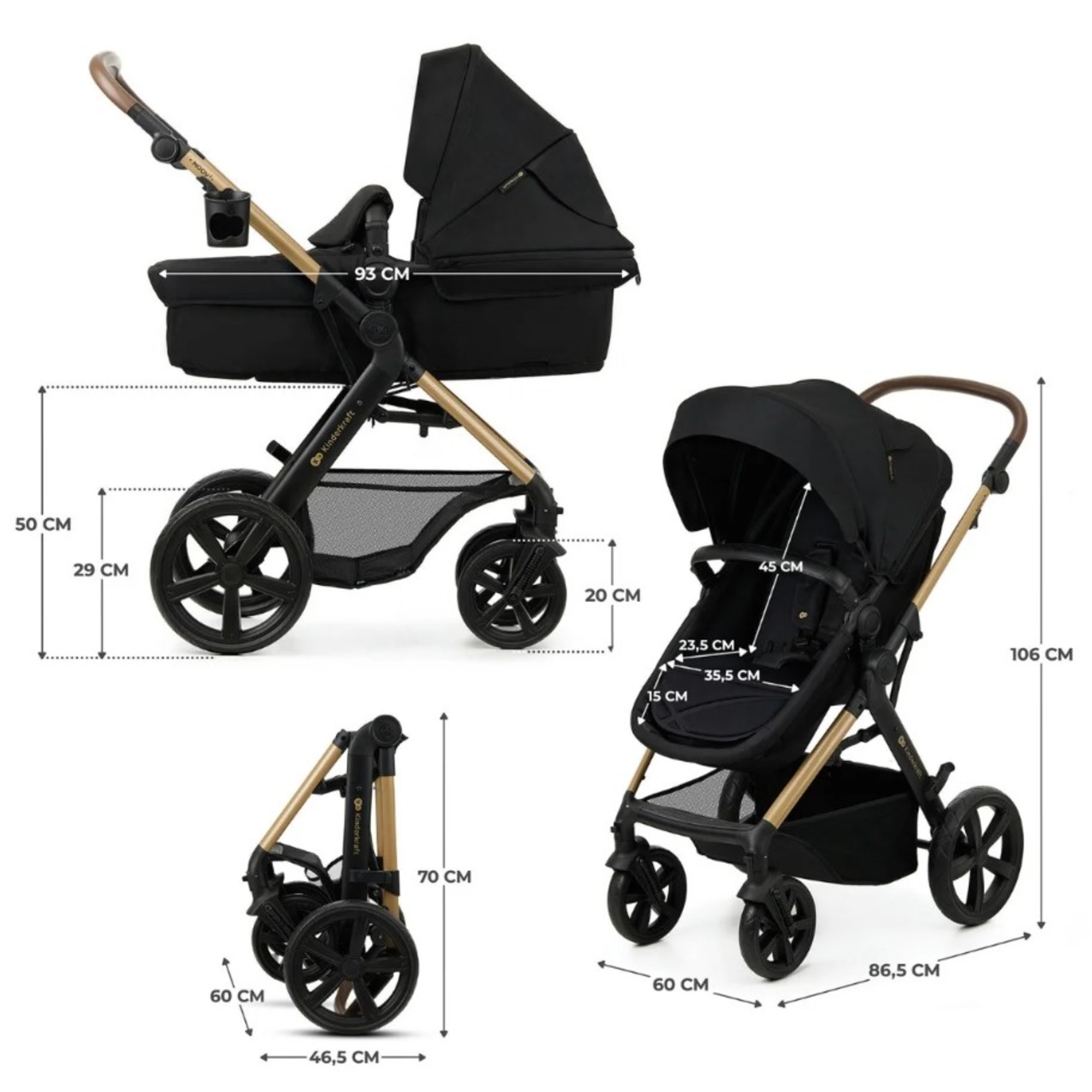 Kinderkraft trio moov 2 pure black - KinderKraft