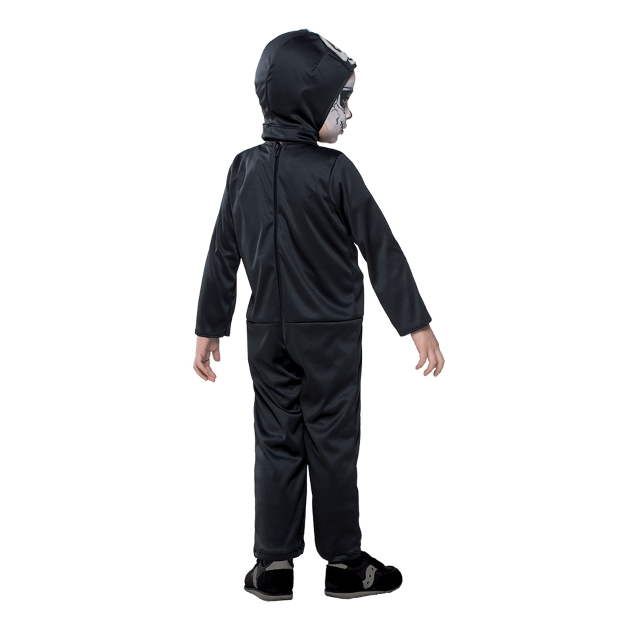 Costume scheletrino per bambini - abitino in jersey elasticizzato con stampa, gonna in tulle, pantaloncini e copricapo - travestimento halloween - disponibile in diverse taglie - Carnaval Queen