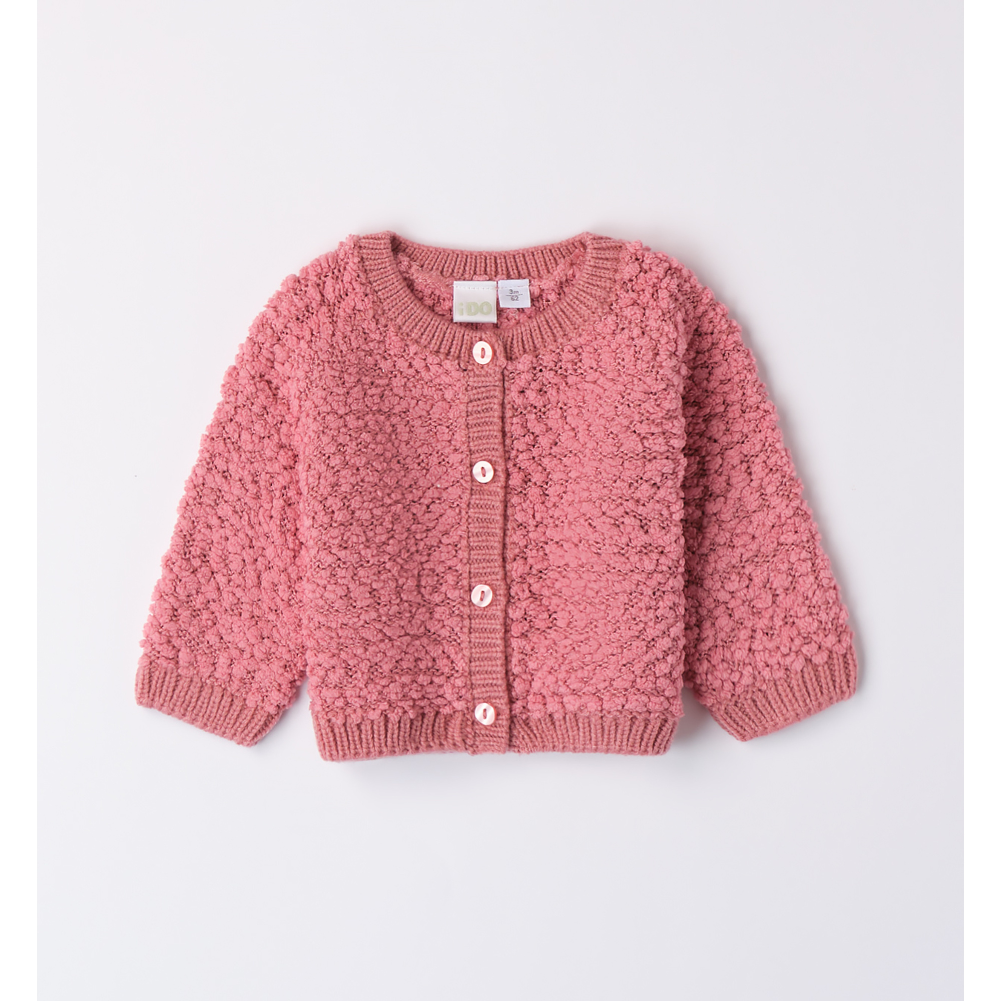 Cardigan tricot ciniglia rosa - Mignolo