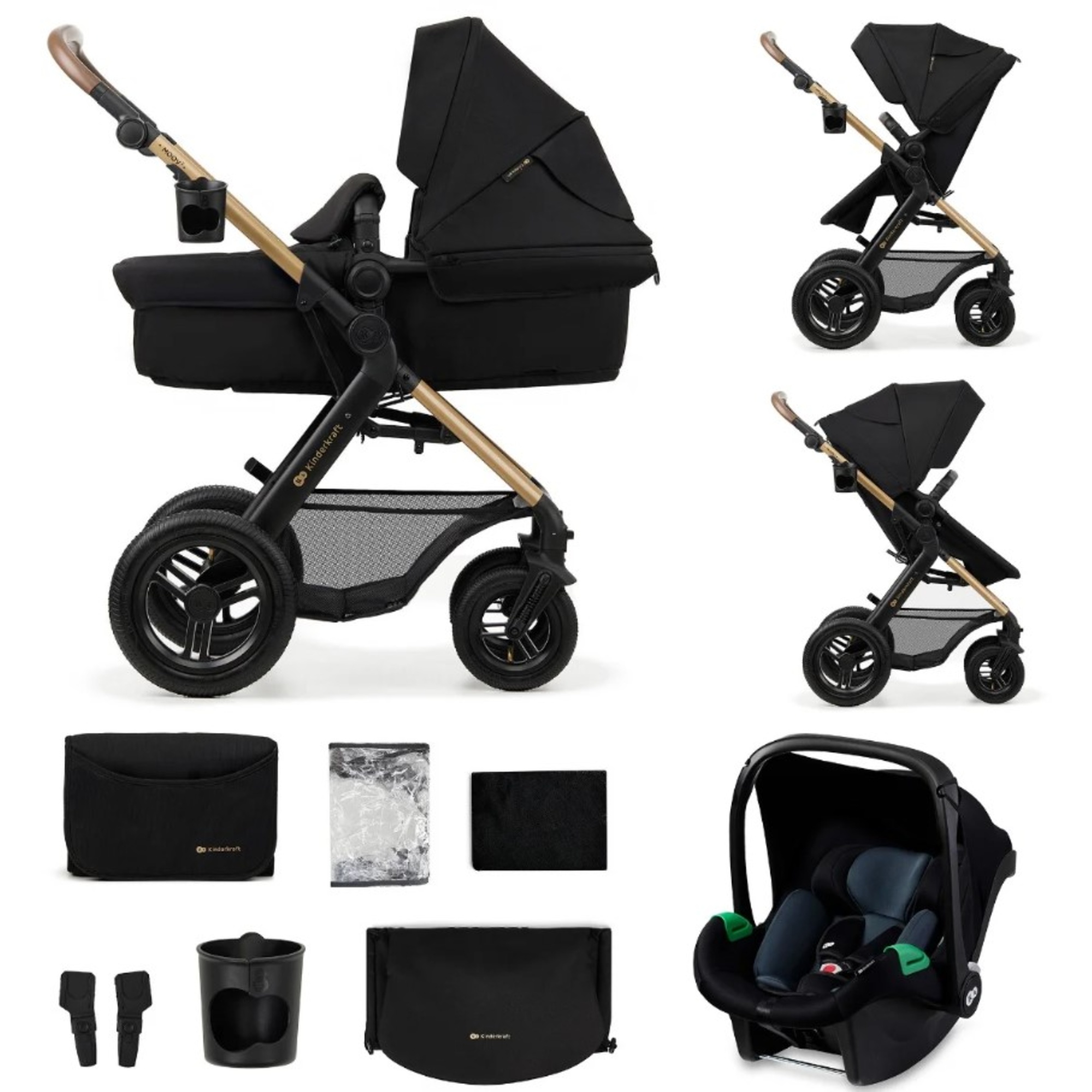 Kinderkraft trio moov 2 air pure black - KinderKraft