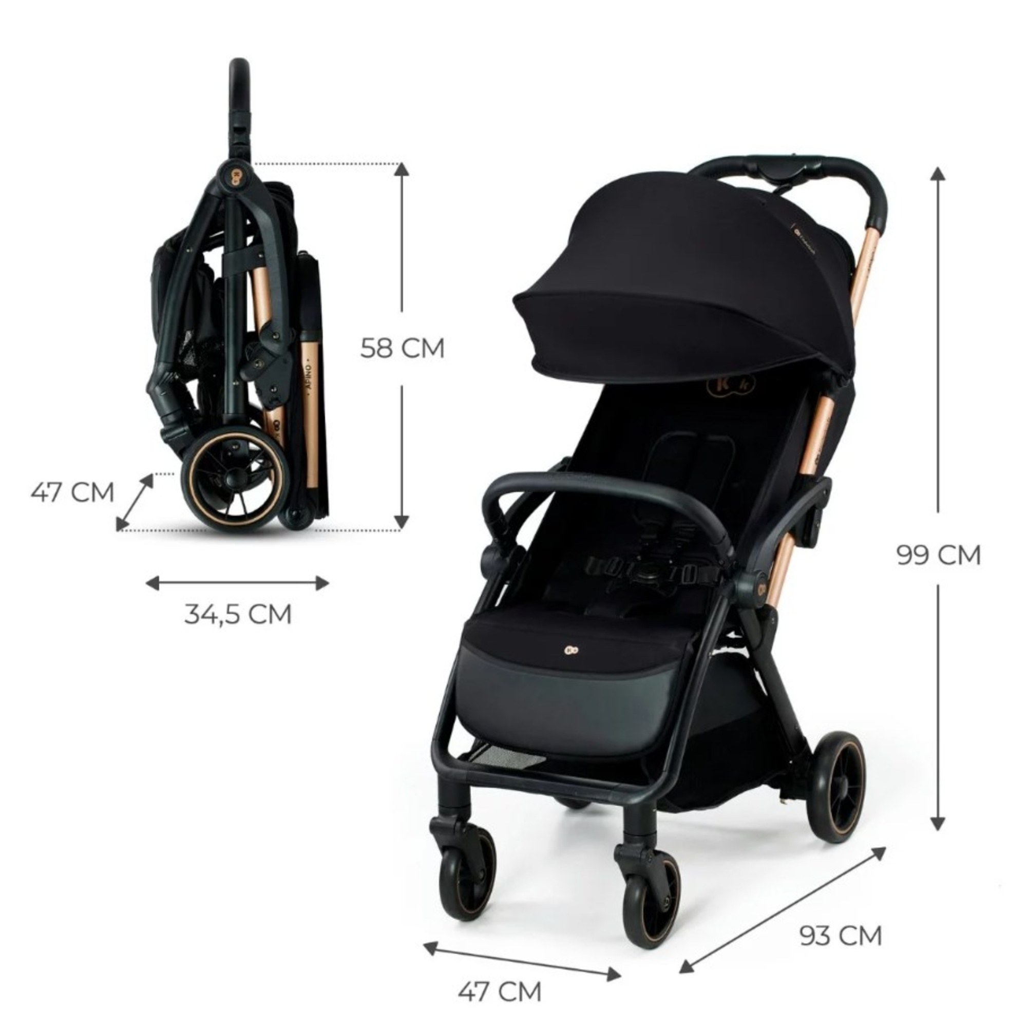 Kinderkraft passeggino leggero apino raven black - KinderKraft