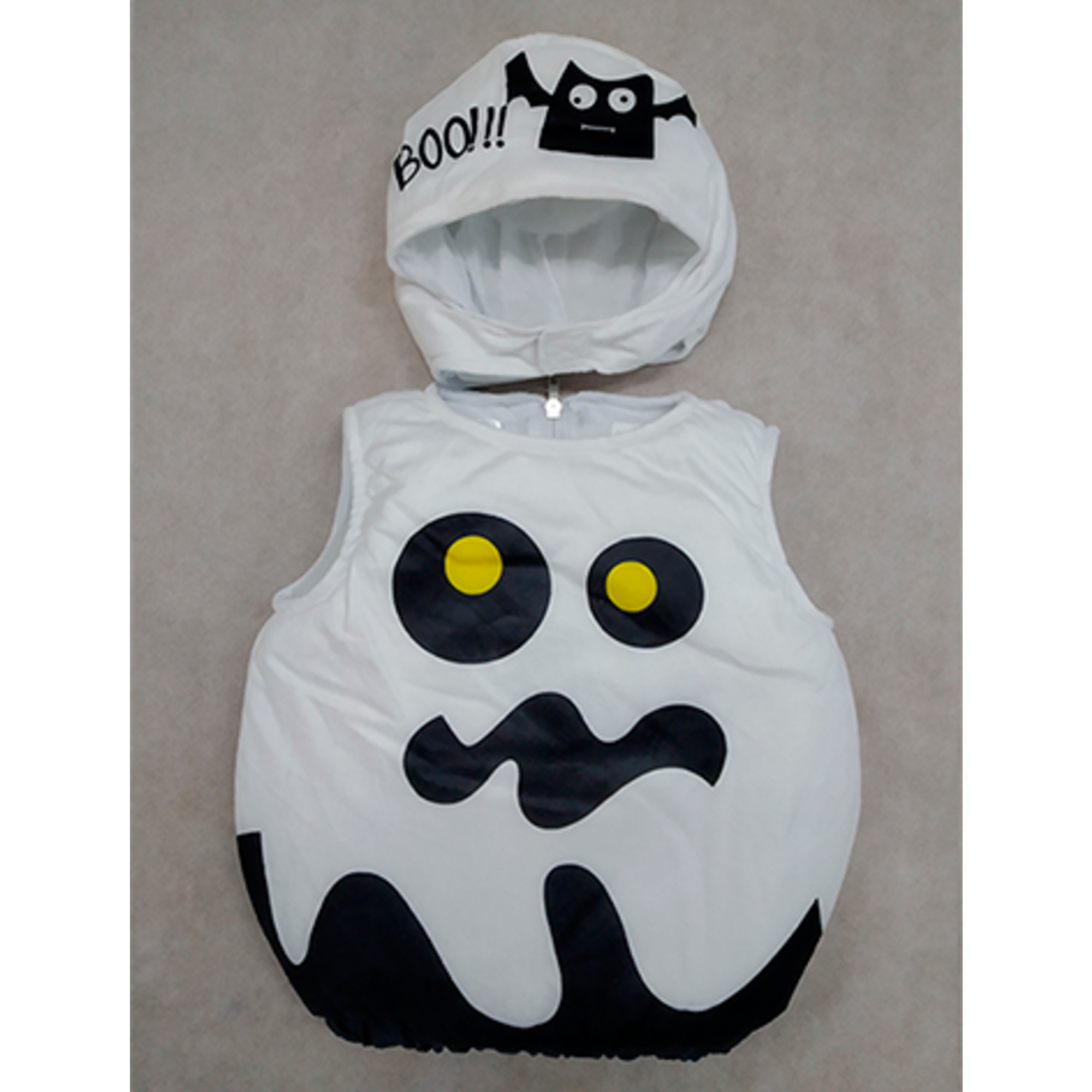 Costume halloween fantasmino baby 6-12 mesi - saccotto vellutato senza maniche con cuffia - No brand