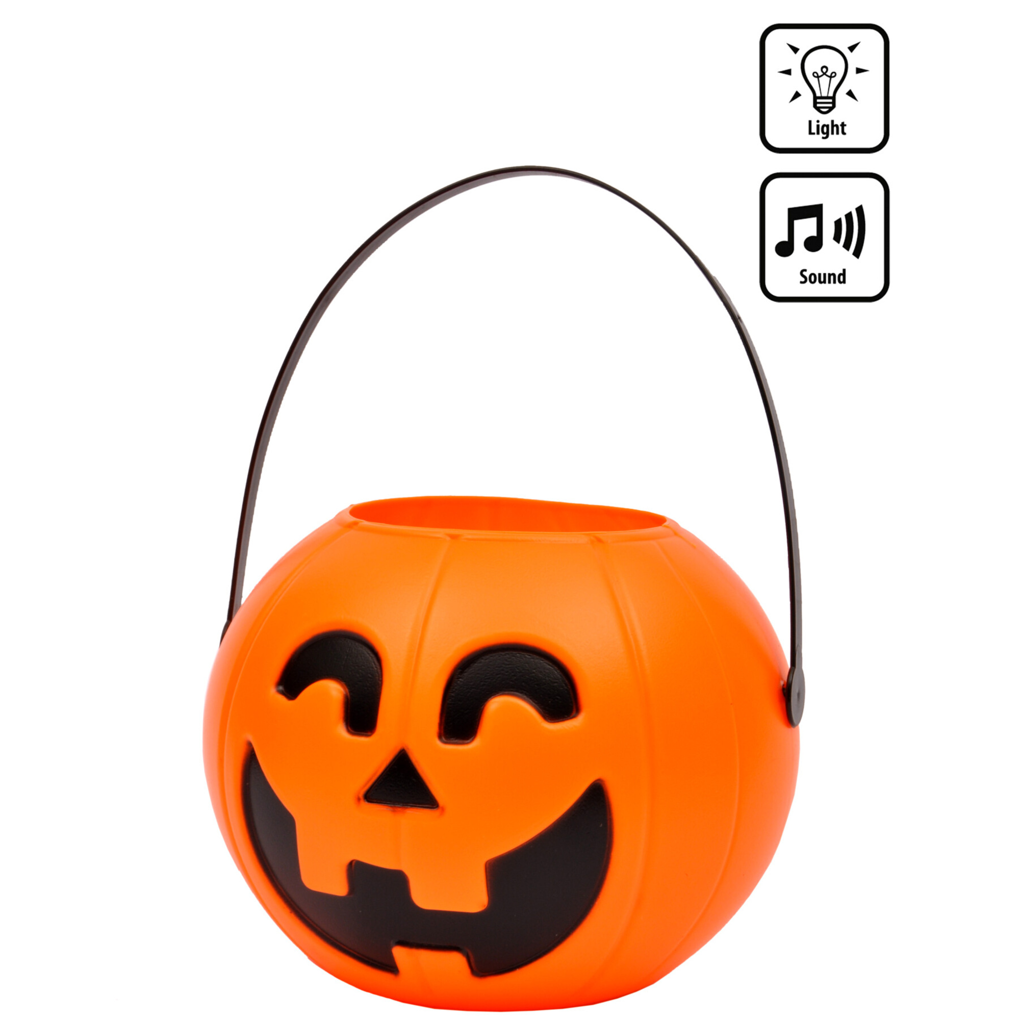 Zucca di halloween contenitore con luci e suoni a batterie - No brand