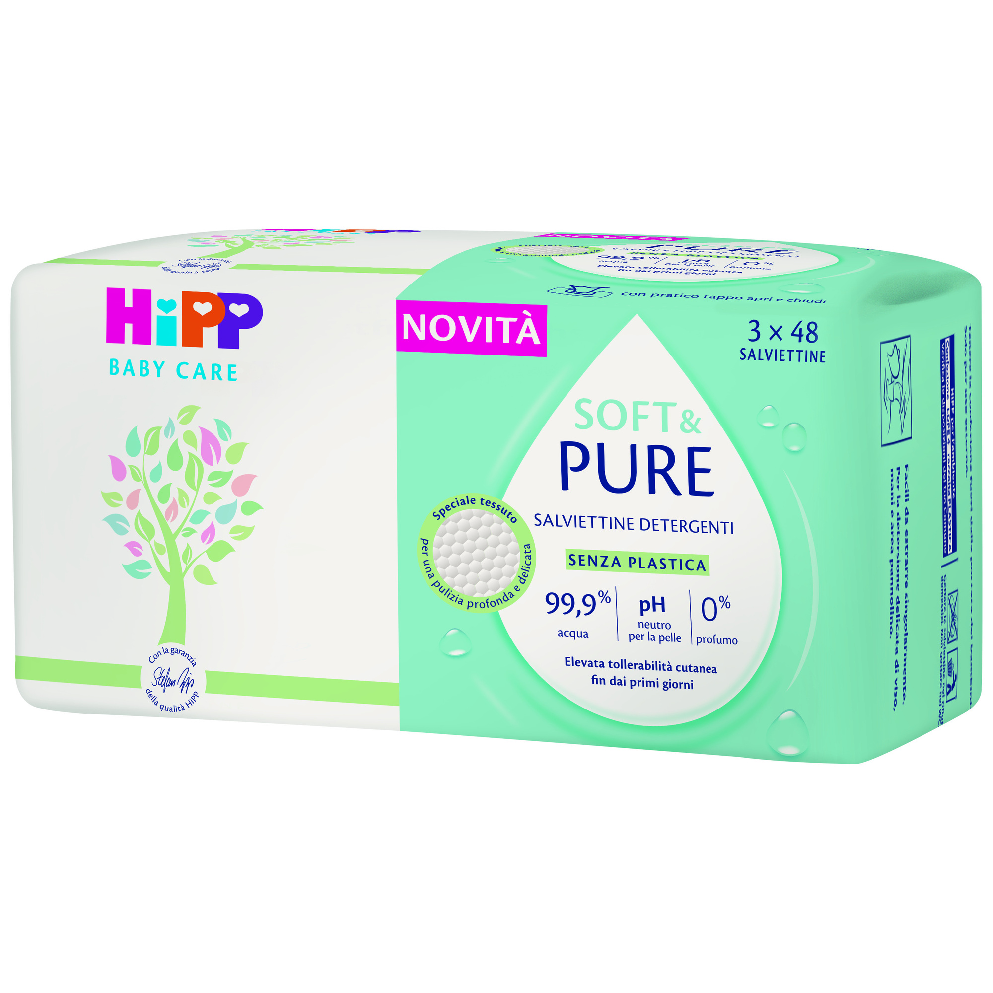 Hipp baby care salviettine soft&pure 3x48 - Hipp Baby